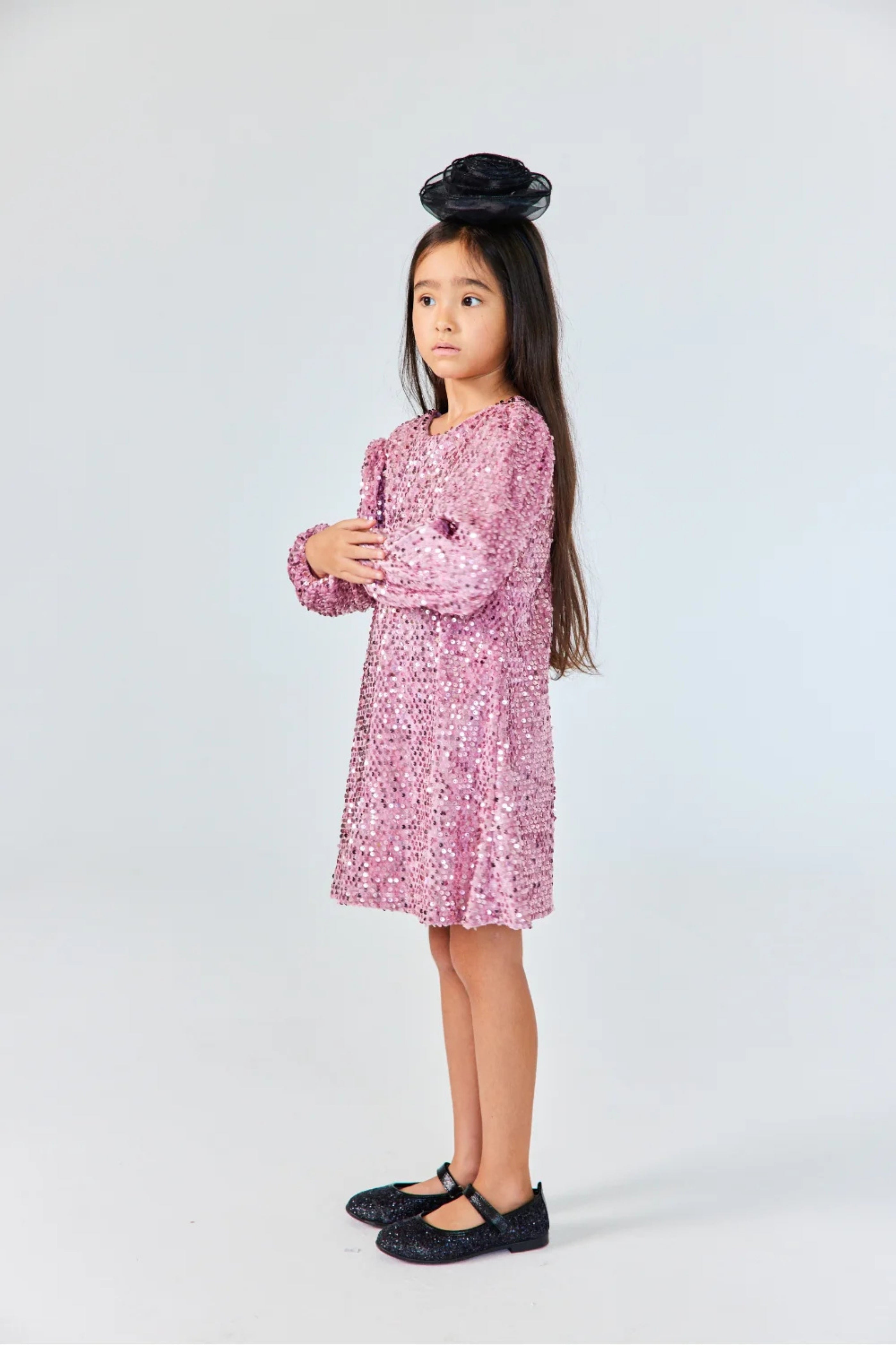Abito Bambina Paillettes Rosa