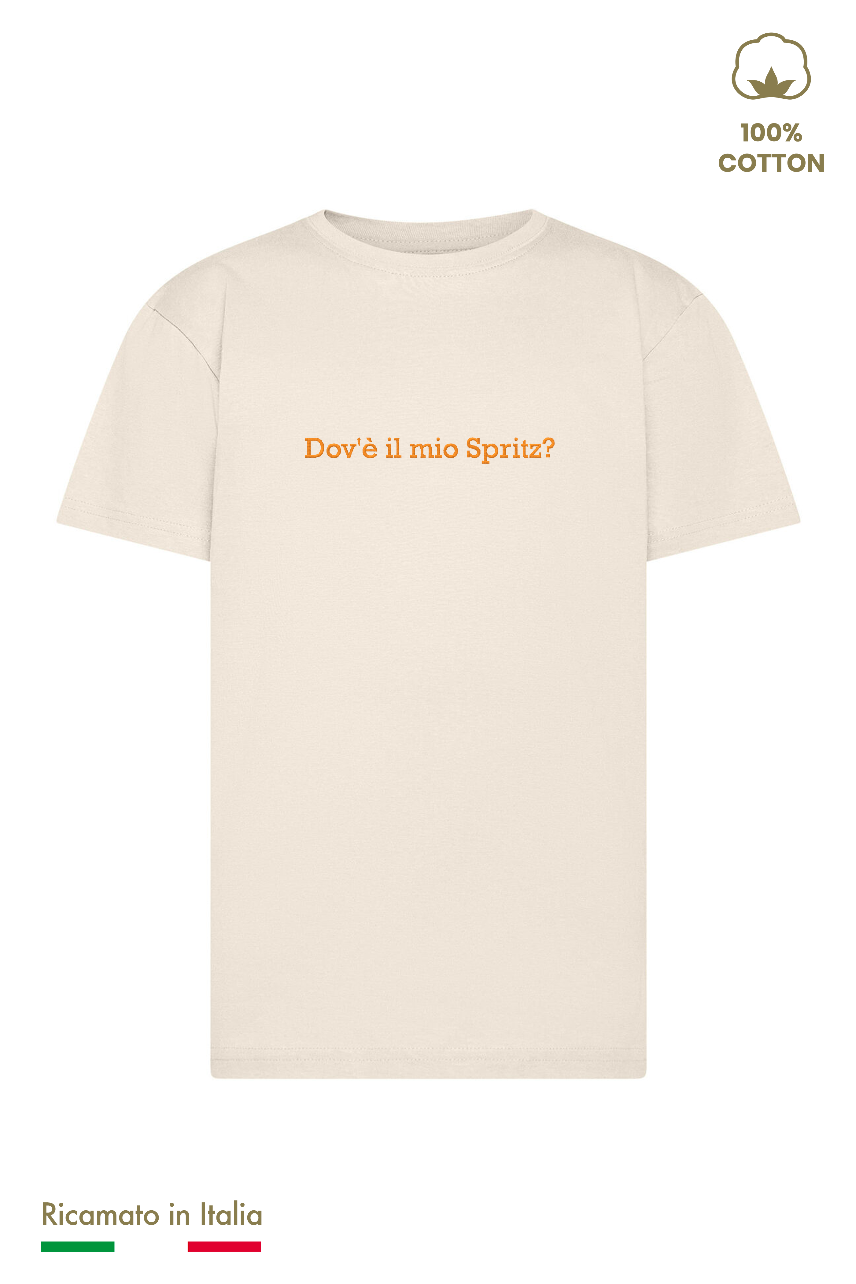 T-shirt Ricamata "Dov'è il mio spritz?"