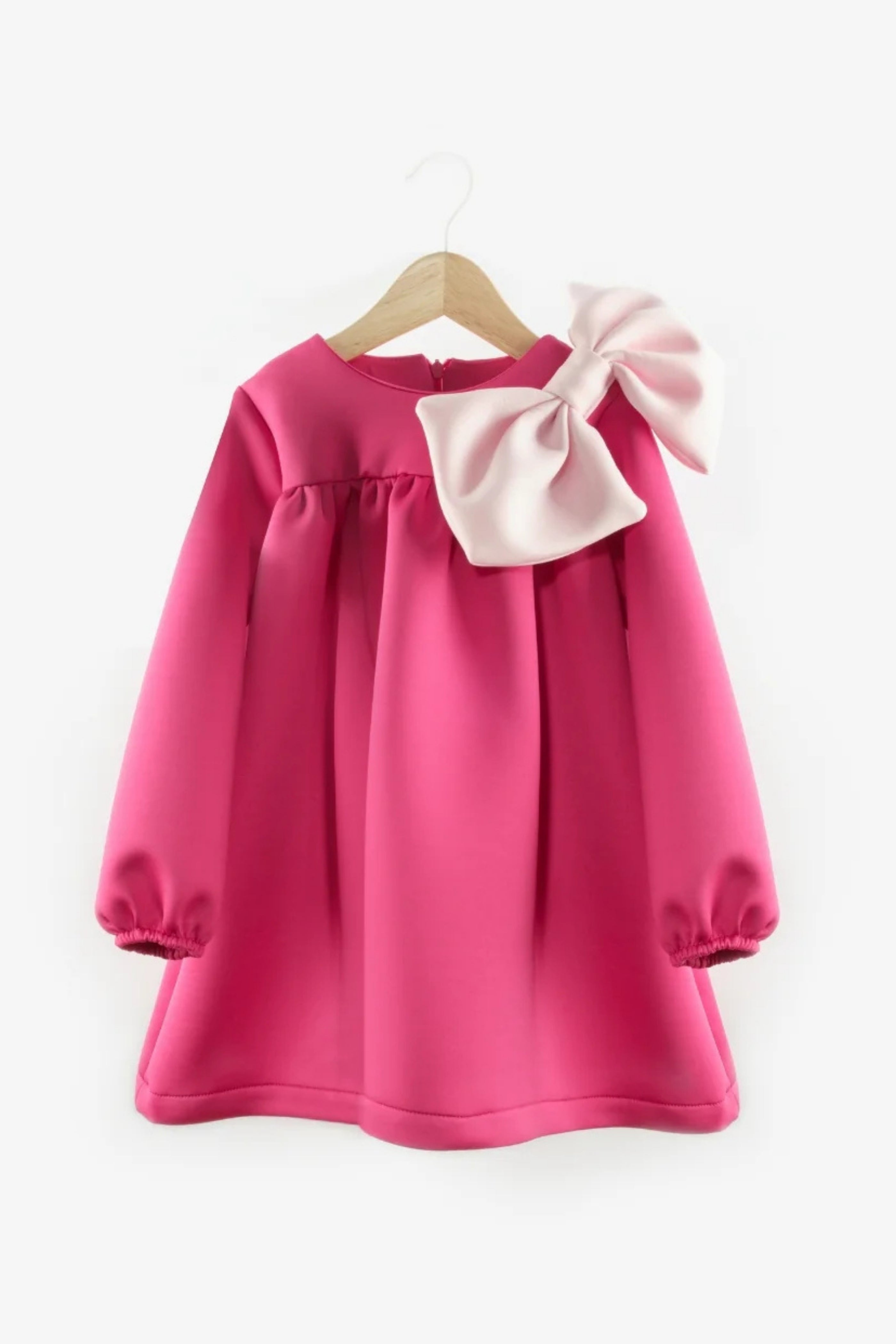 Abito Bambina Fiocco Fucsia