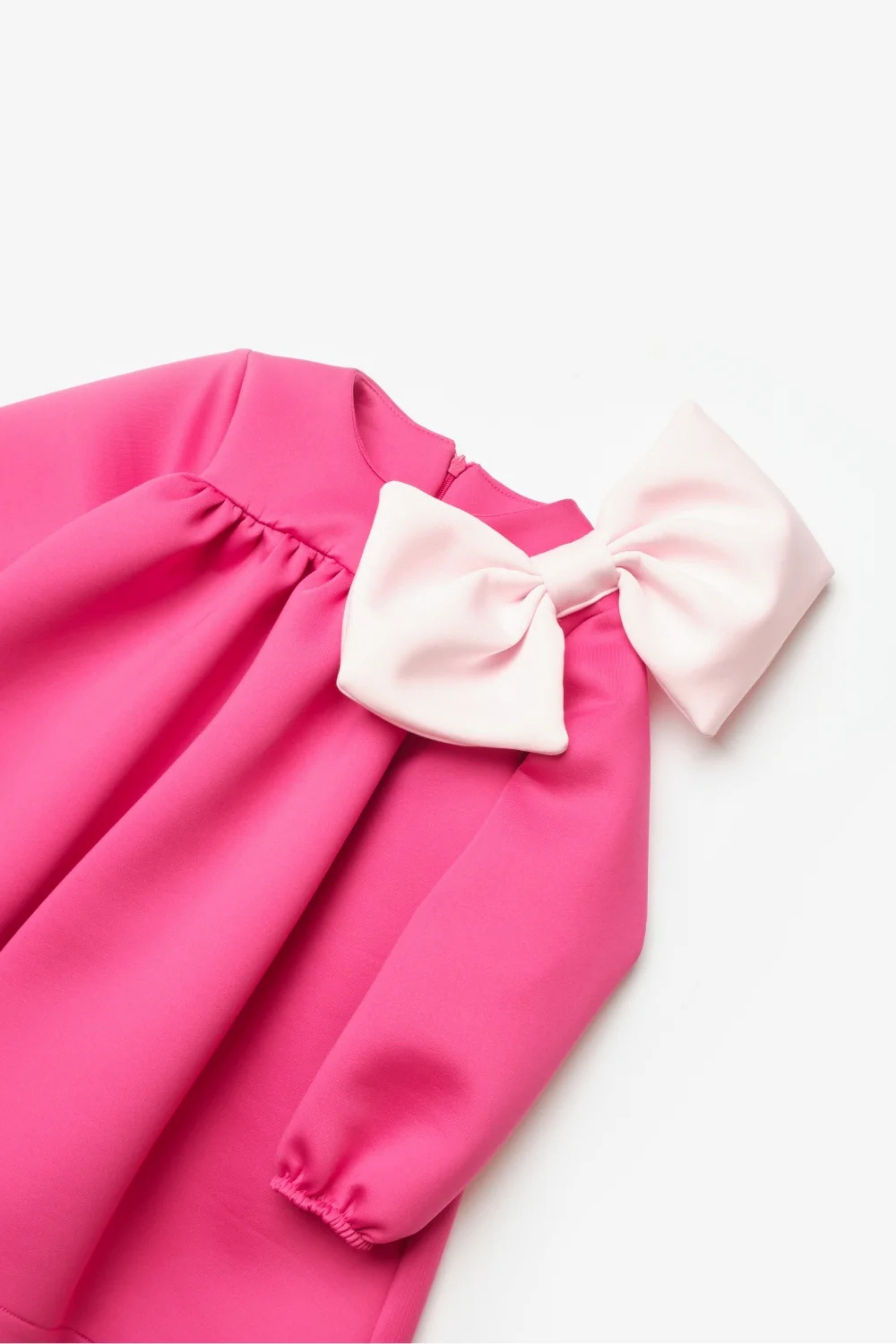 Abito Bambina Fiocco Fucsia
