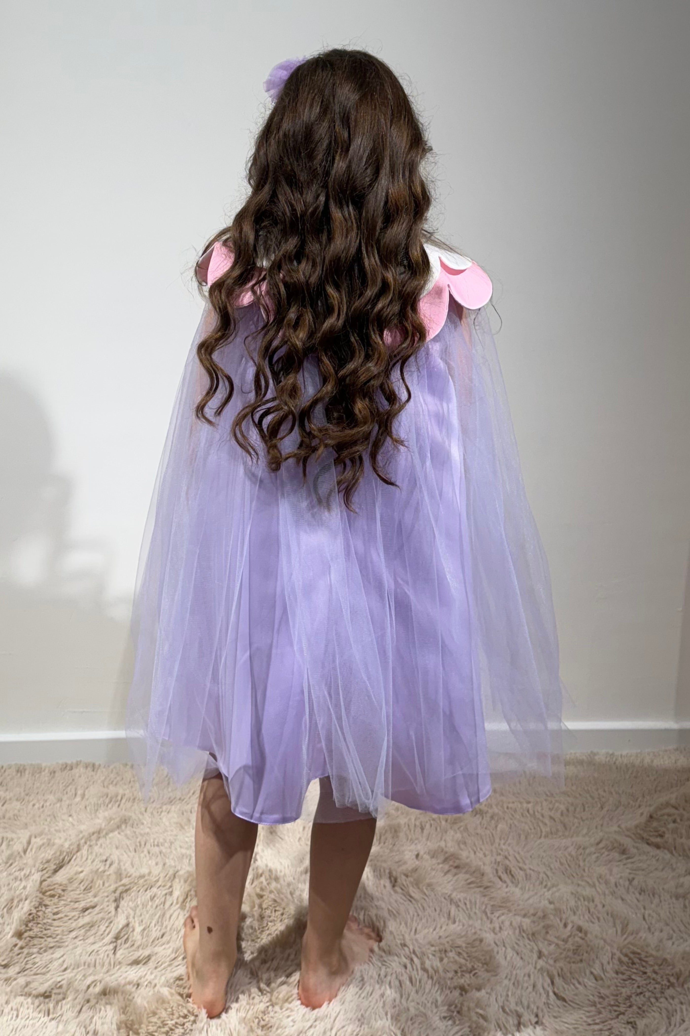Abito Bambina Glicine Colletto a Fiore