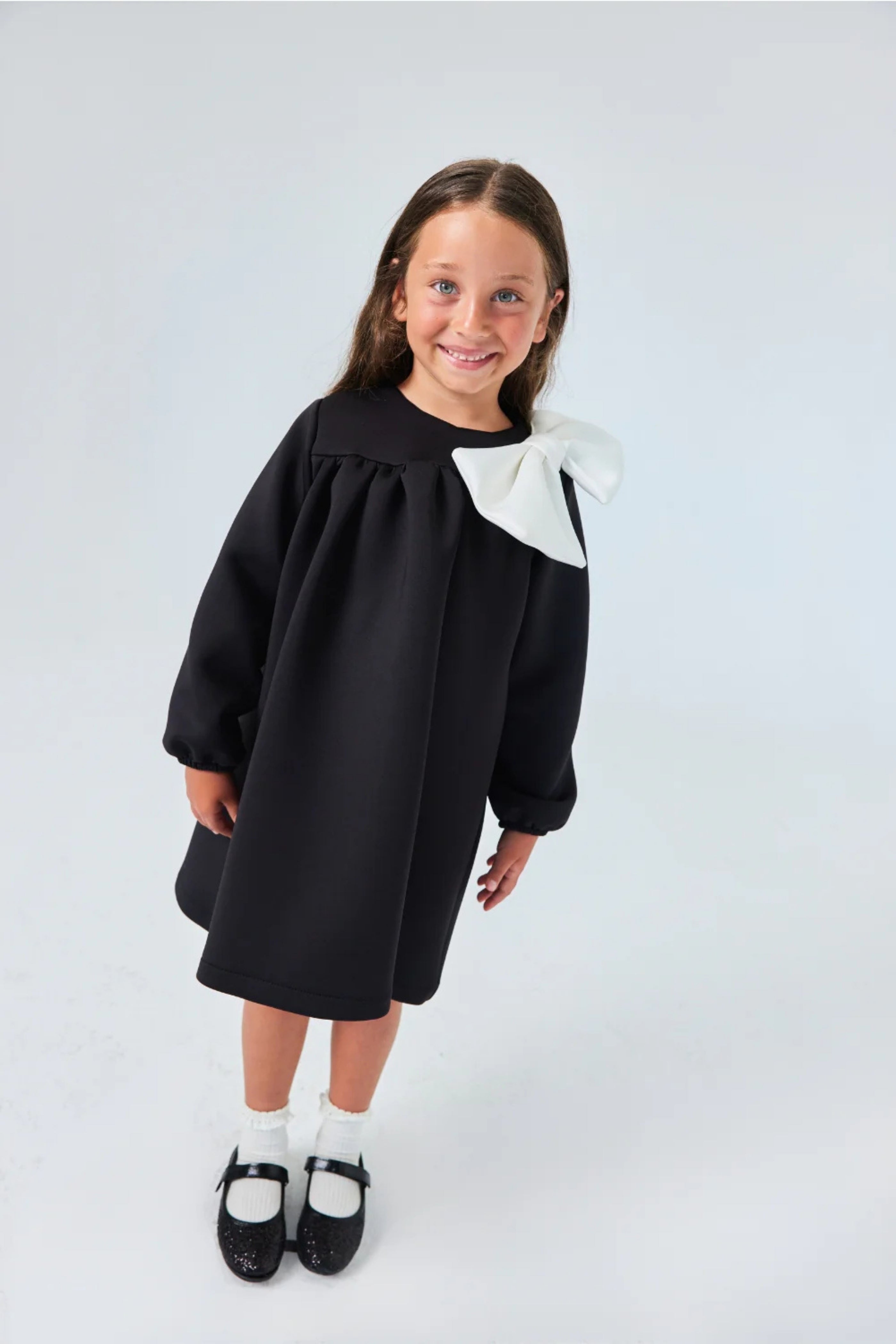 Abito Bambina Fiocco Nero