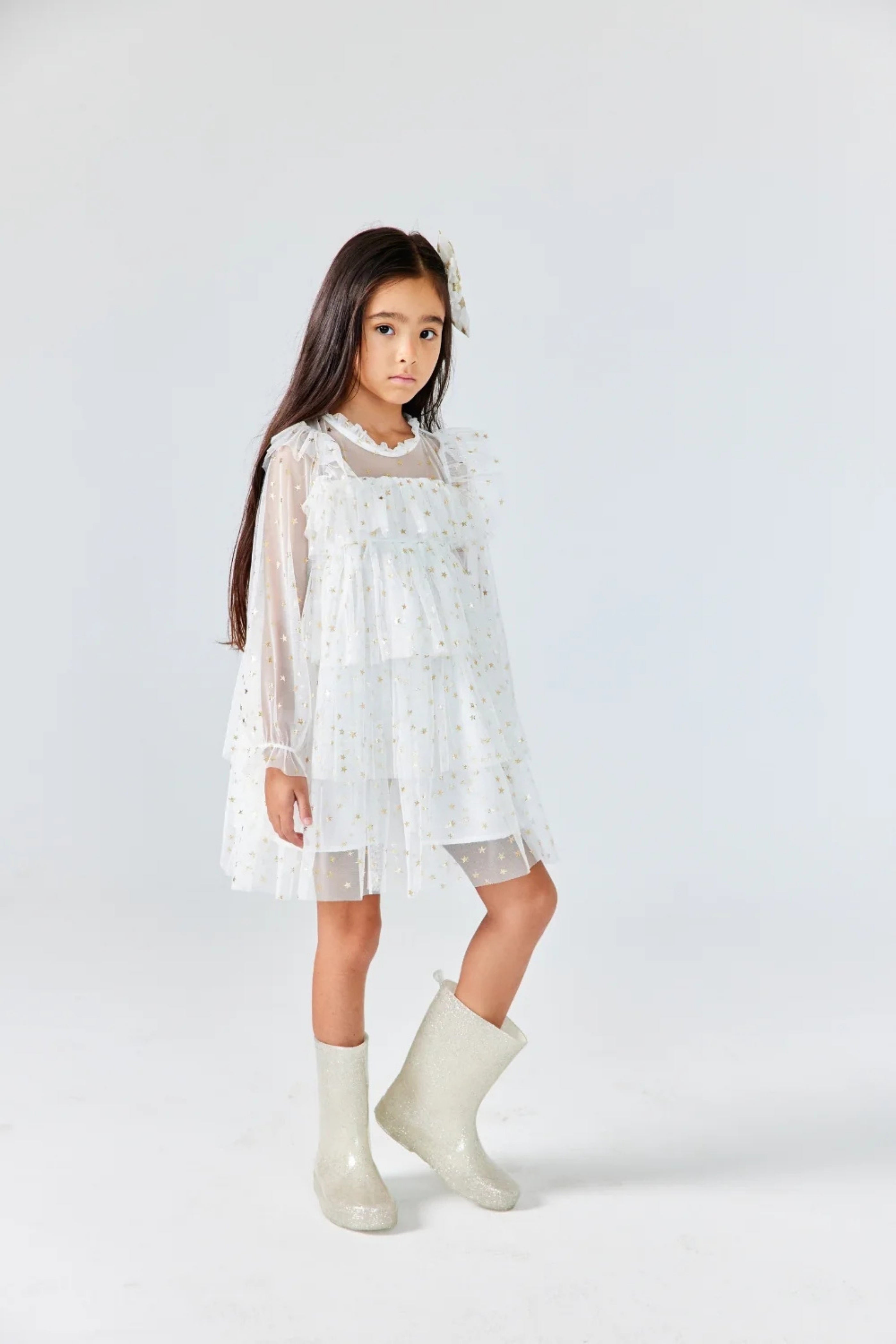 Abito Bambina Star Tulle Bianco