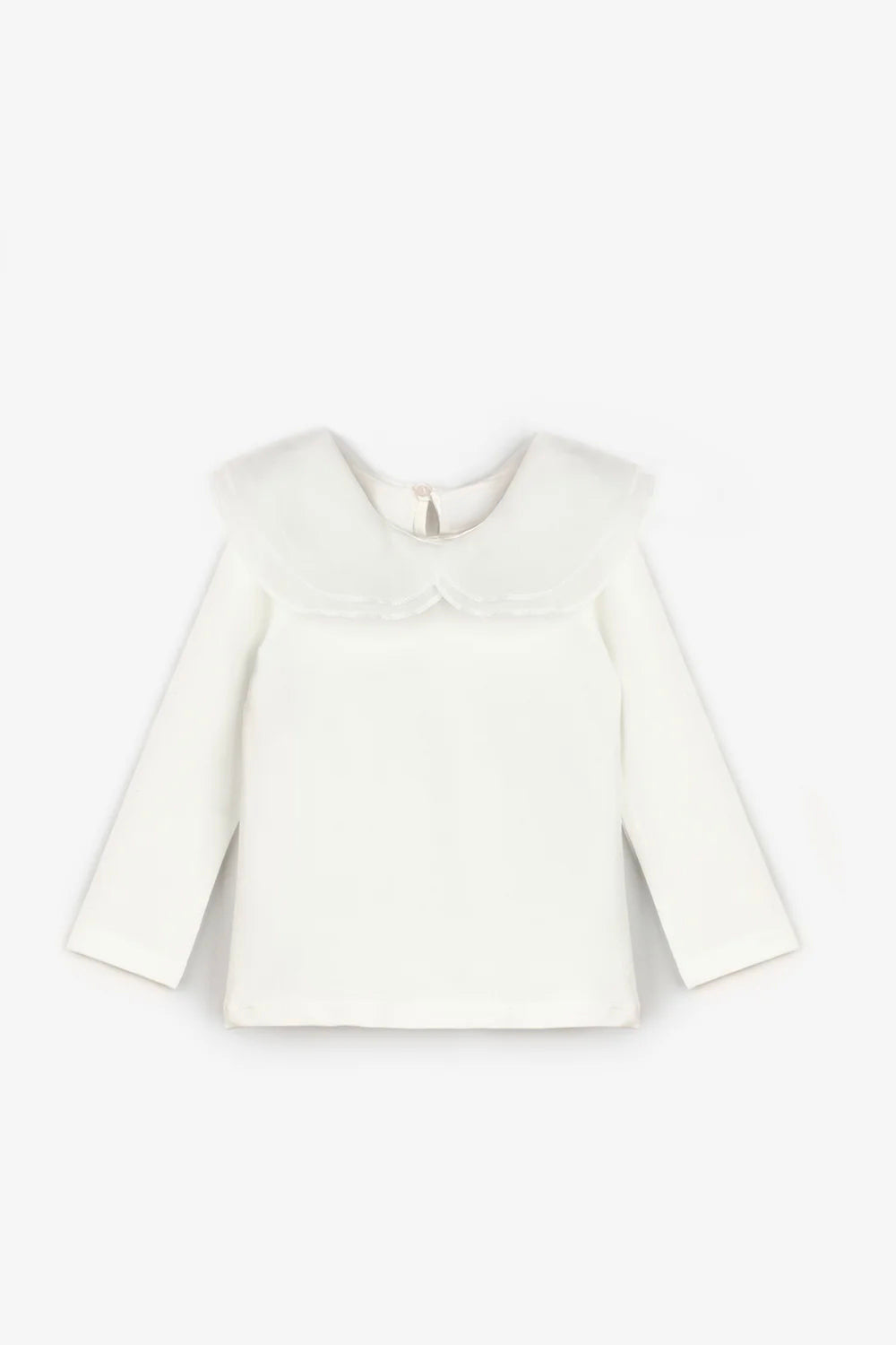 Maglia Bambina collo a cuore Bianco