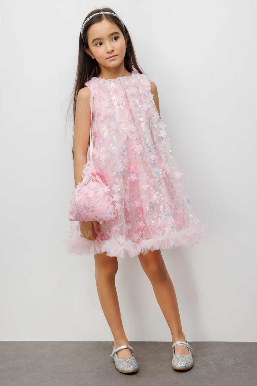 Abito Bambina Flower Rosa