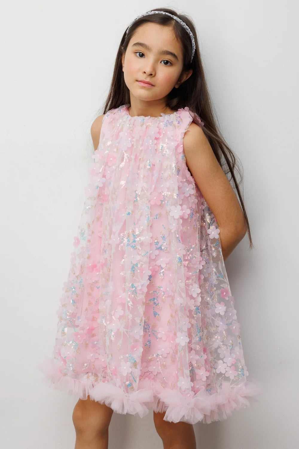 Abito Bambina Flower Rosa