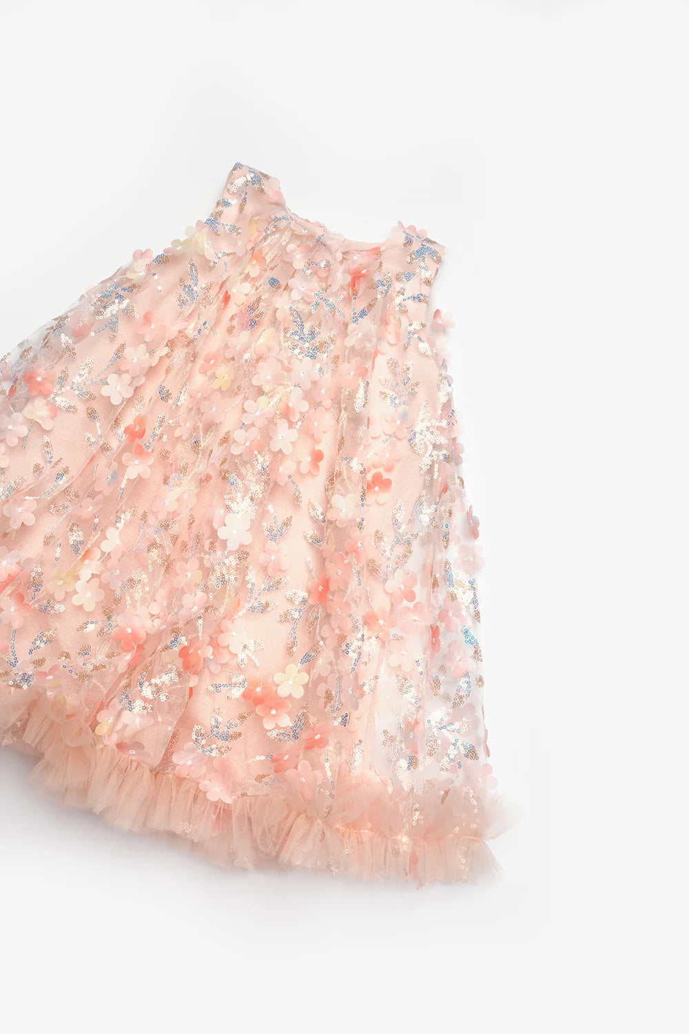 Abito Bambina Flower Pesca