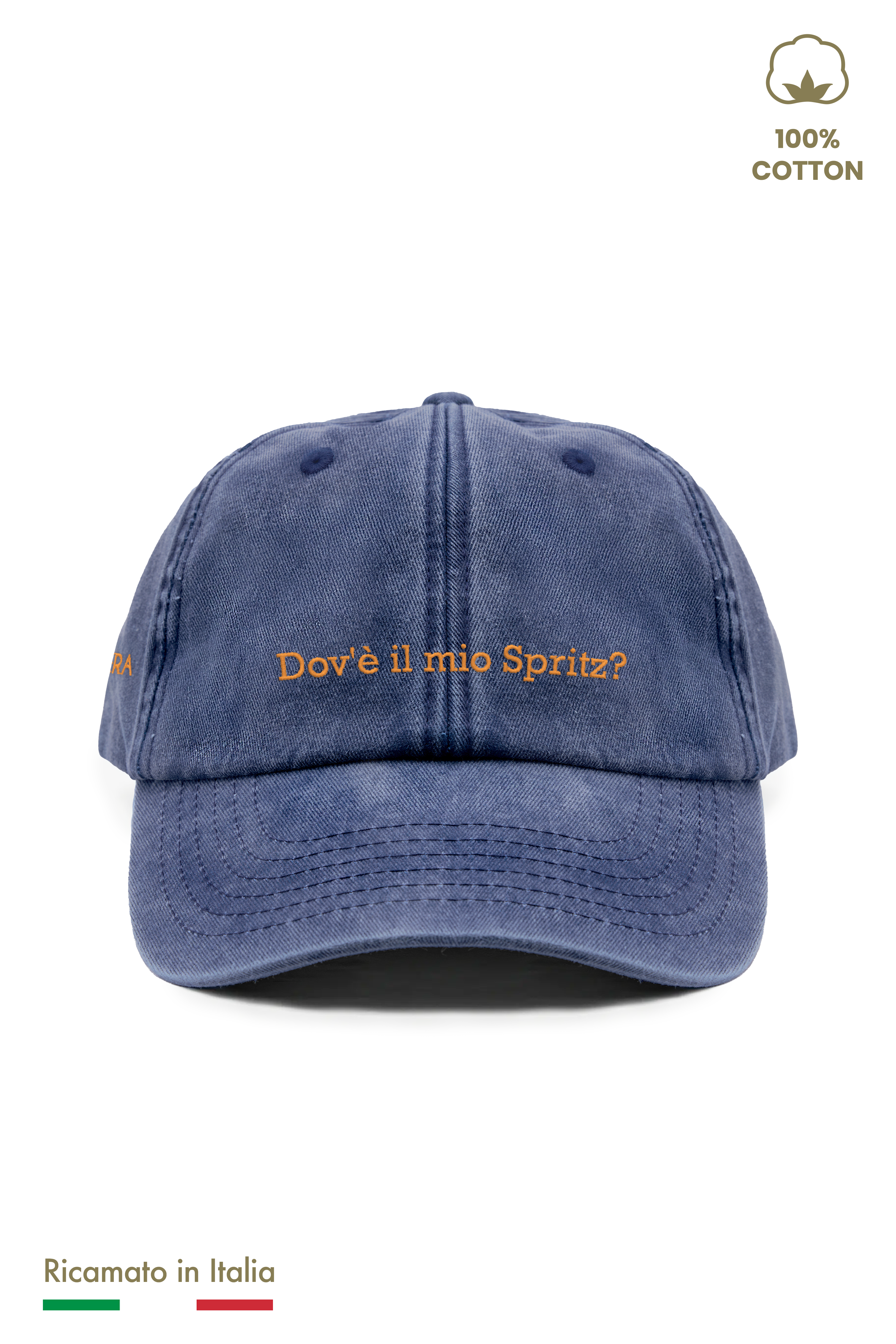 Cappellino Ricamato Bambino Unisex Vintage "Dov'è il mio spritz?"
