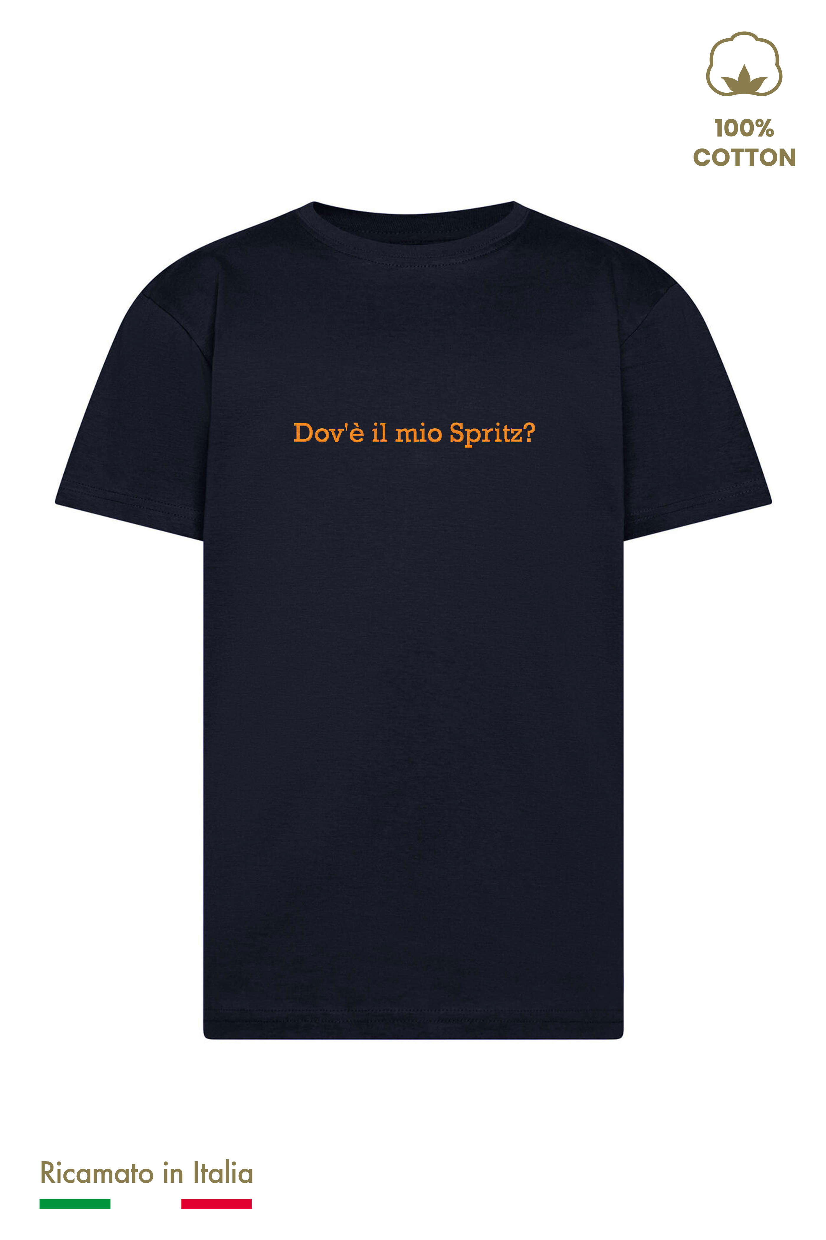 T-shirt Ricamata "Dov'è il mio spritz?"