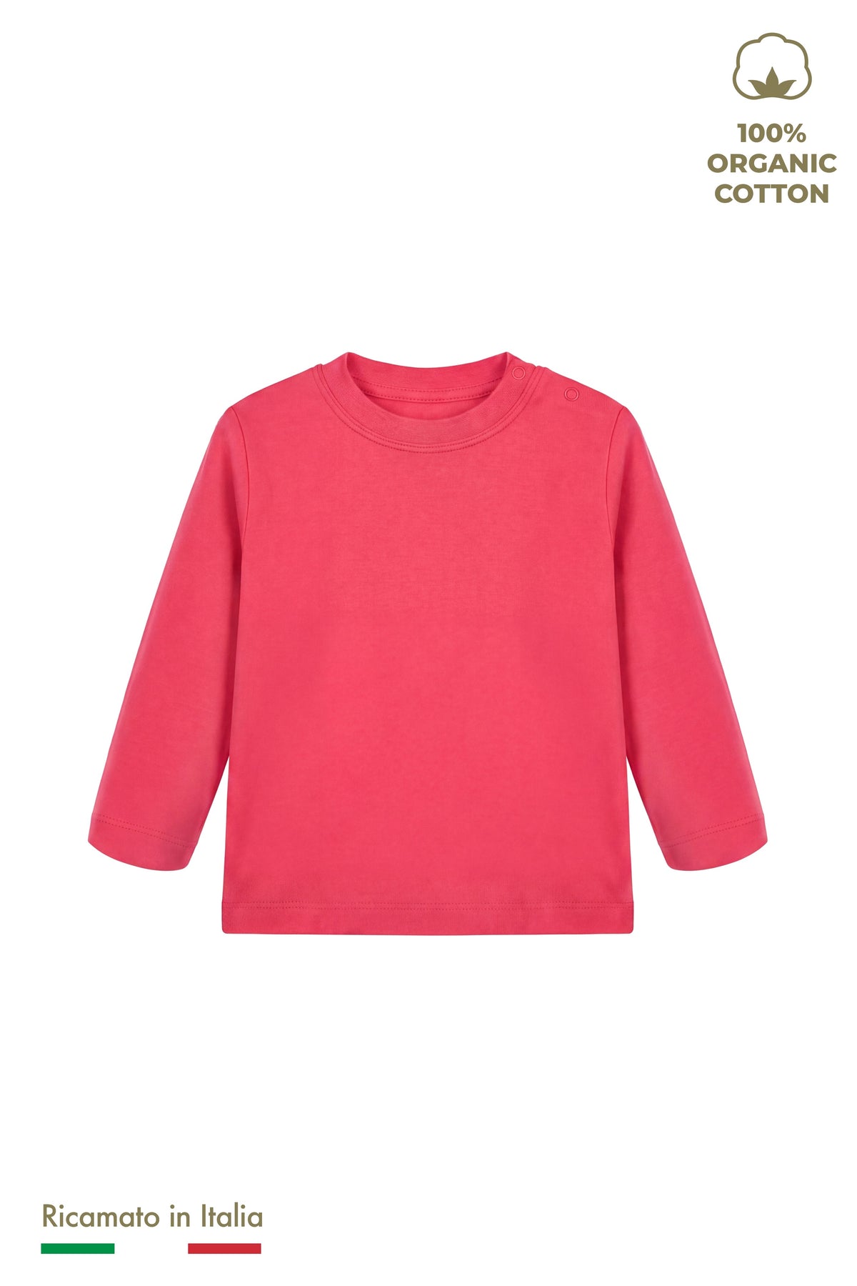 Maglia a manica lunga neonato rossa, da personalizzare con nome o frase ricamata