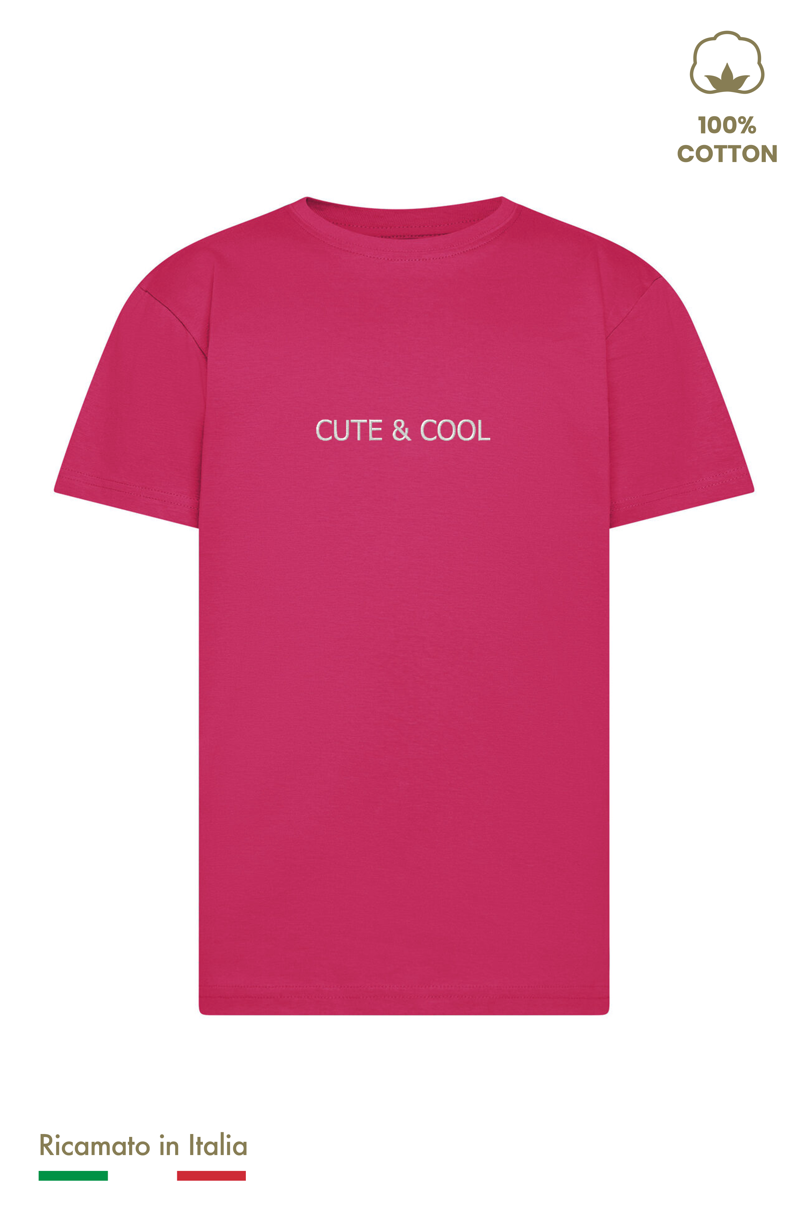 T-shirt Ricamata Bambino Unisex "CUTE & COOL"
