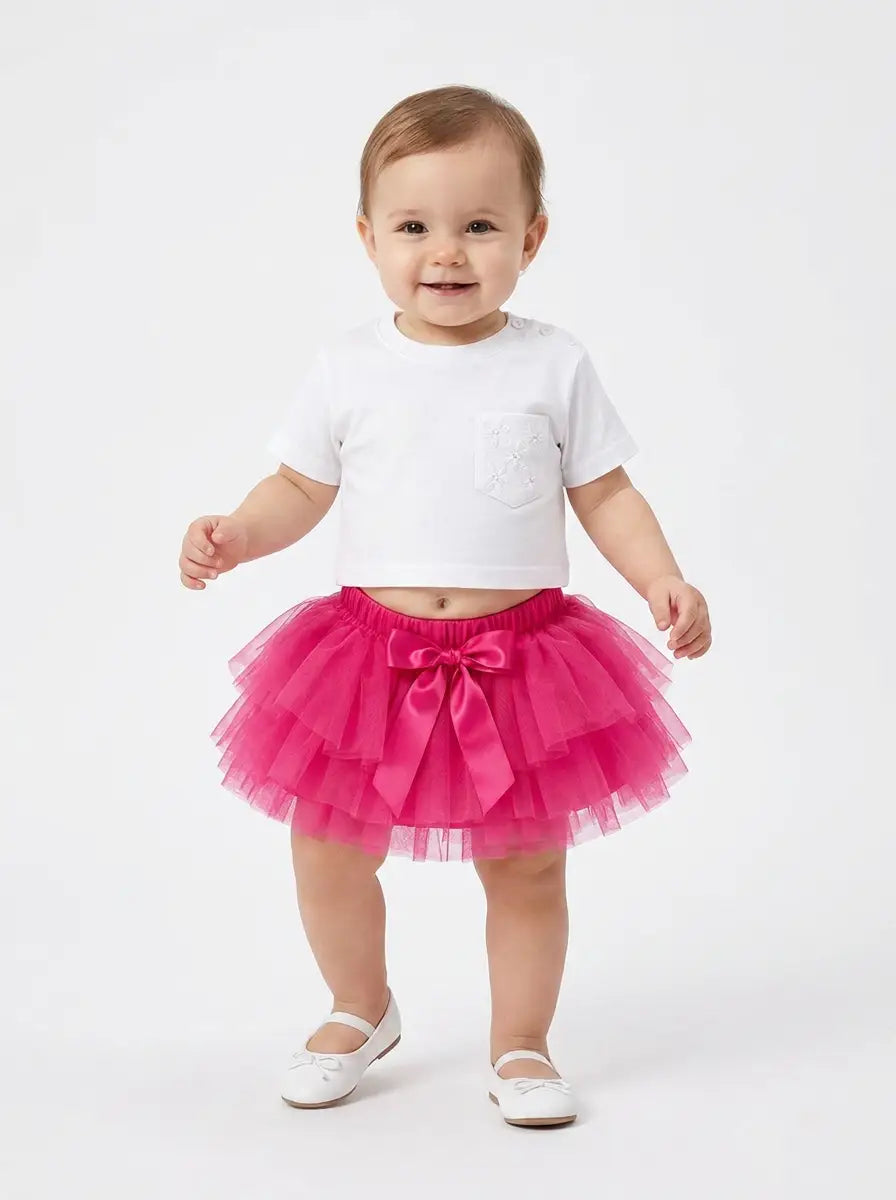 T-shirt Neonata Cropped Bianco