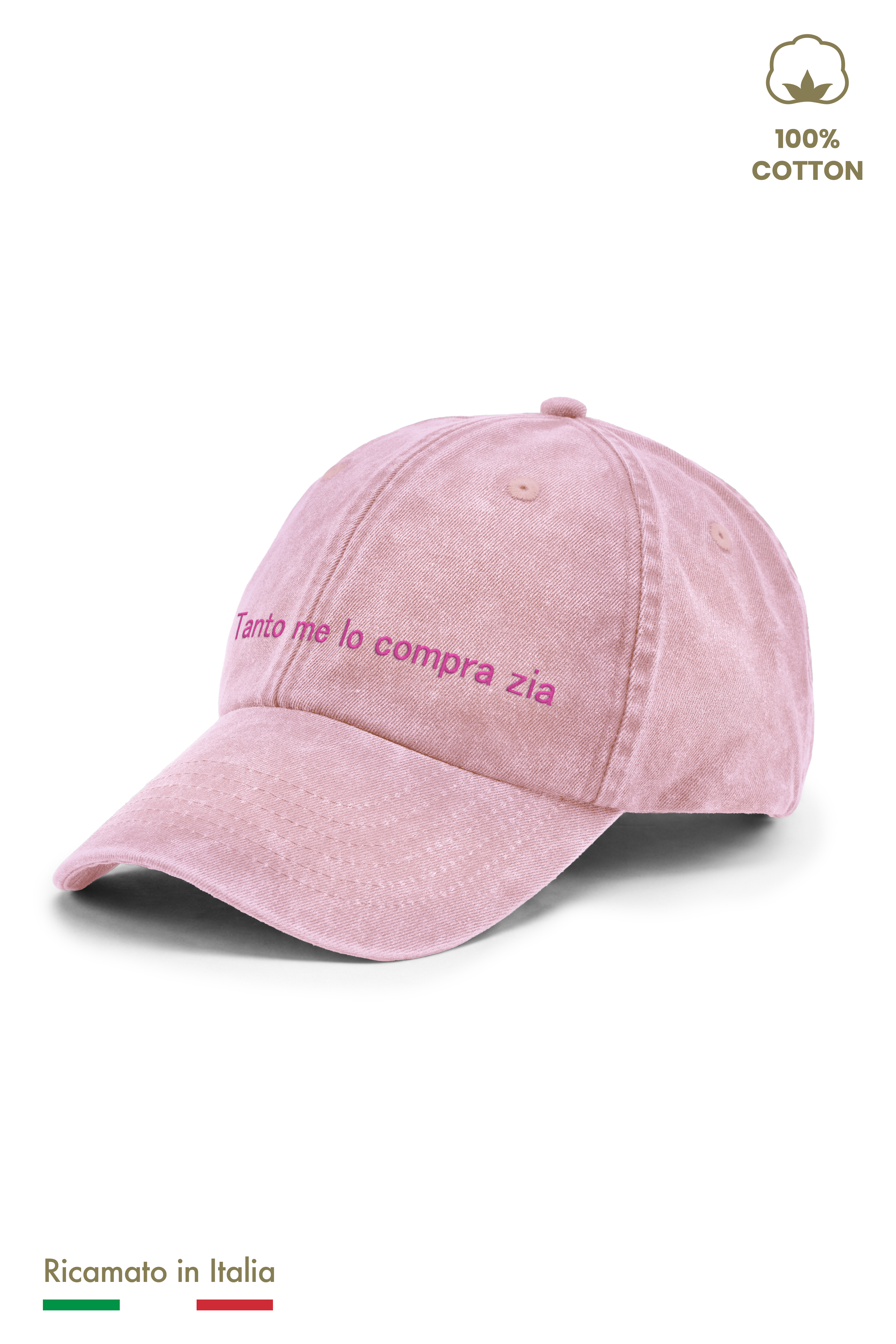 Cappellino Ricamato Bambino Unisex Vintage "Tanto me lo compra Zia"