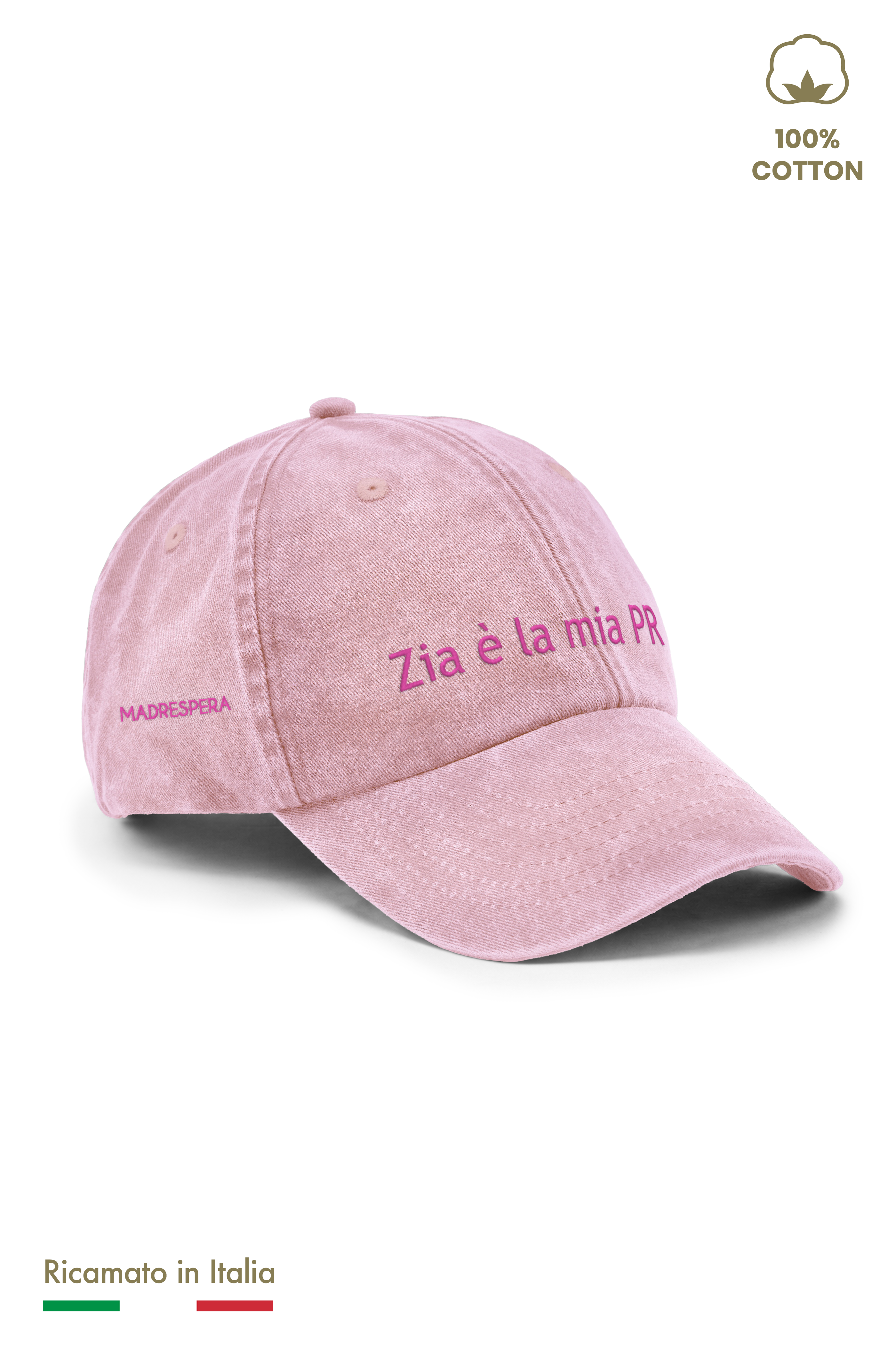 Cappellino Ricamato Bambino Unisex Vintage "Zia è la mia PR"