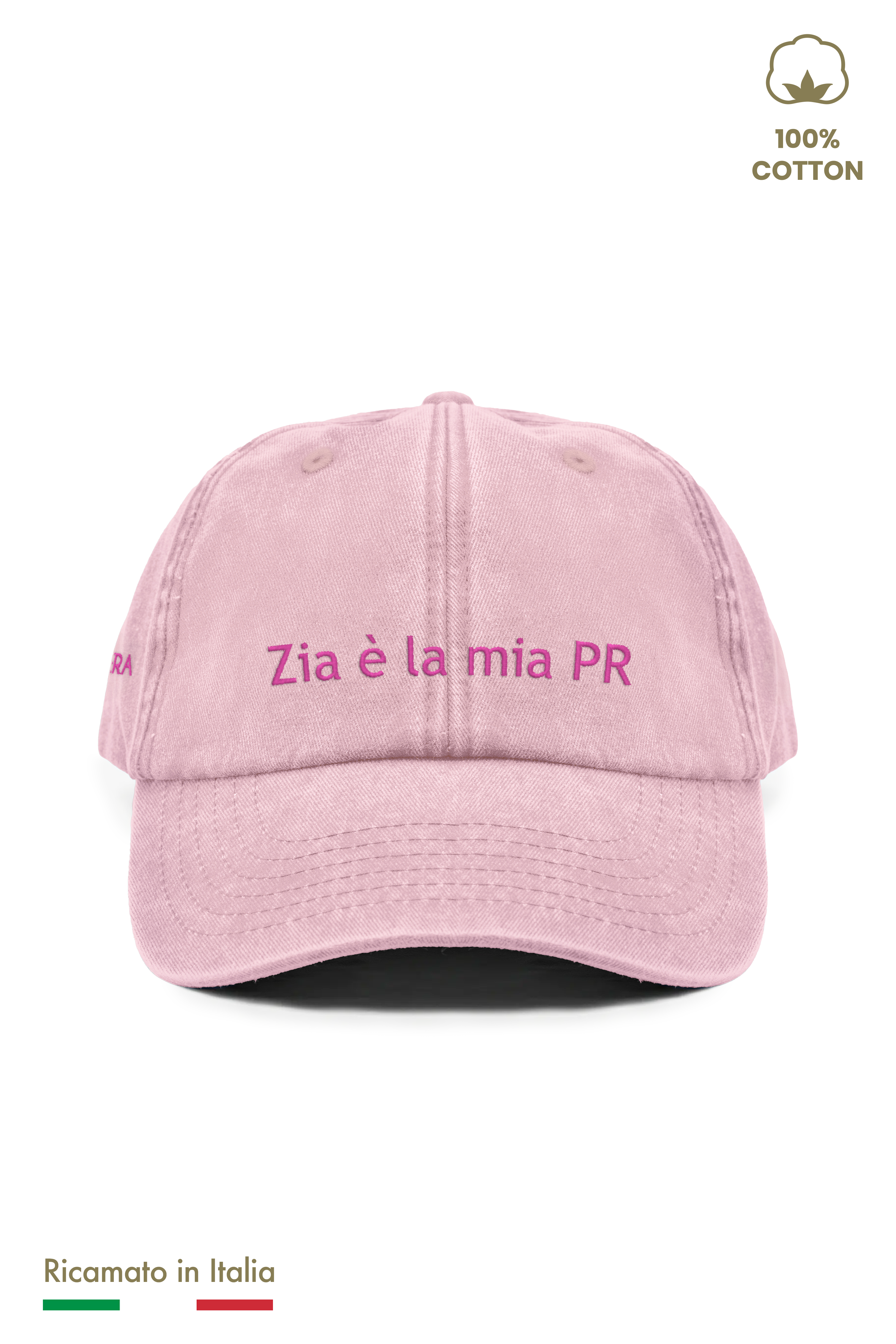 Cappellino Ricamato Bambino Unisex Vintage "Zia è la mia PR"