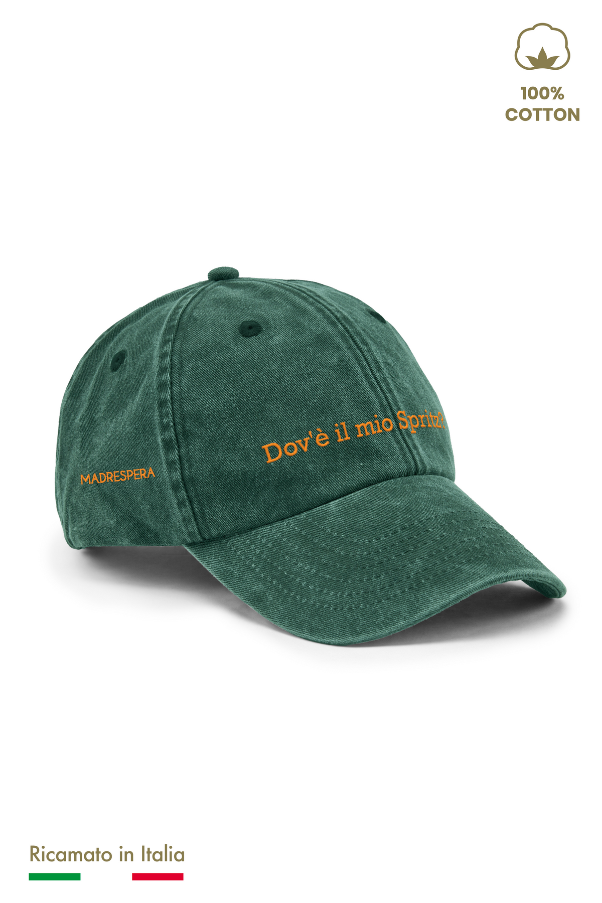 Cappellino Ricamato Bambino Unisex Vintage "Dov'è il mio spritz?"