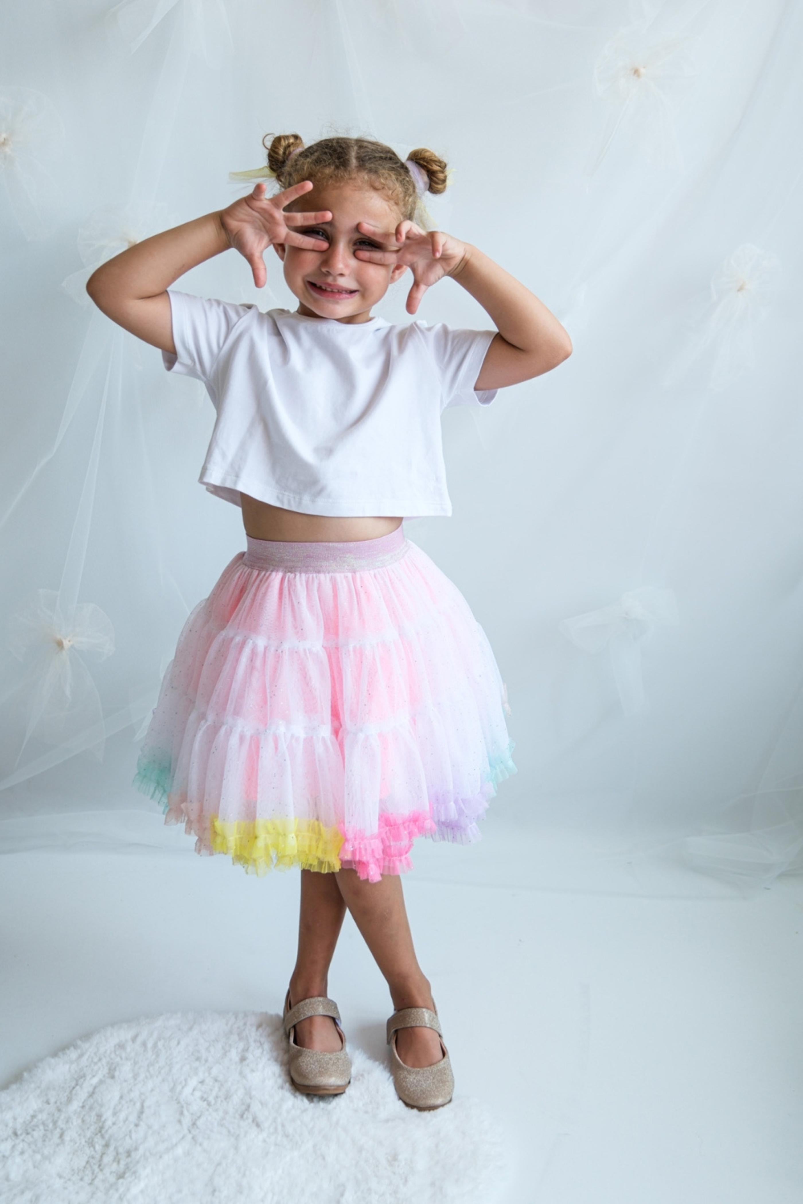 Gonna Bambina Rainbow Rosa