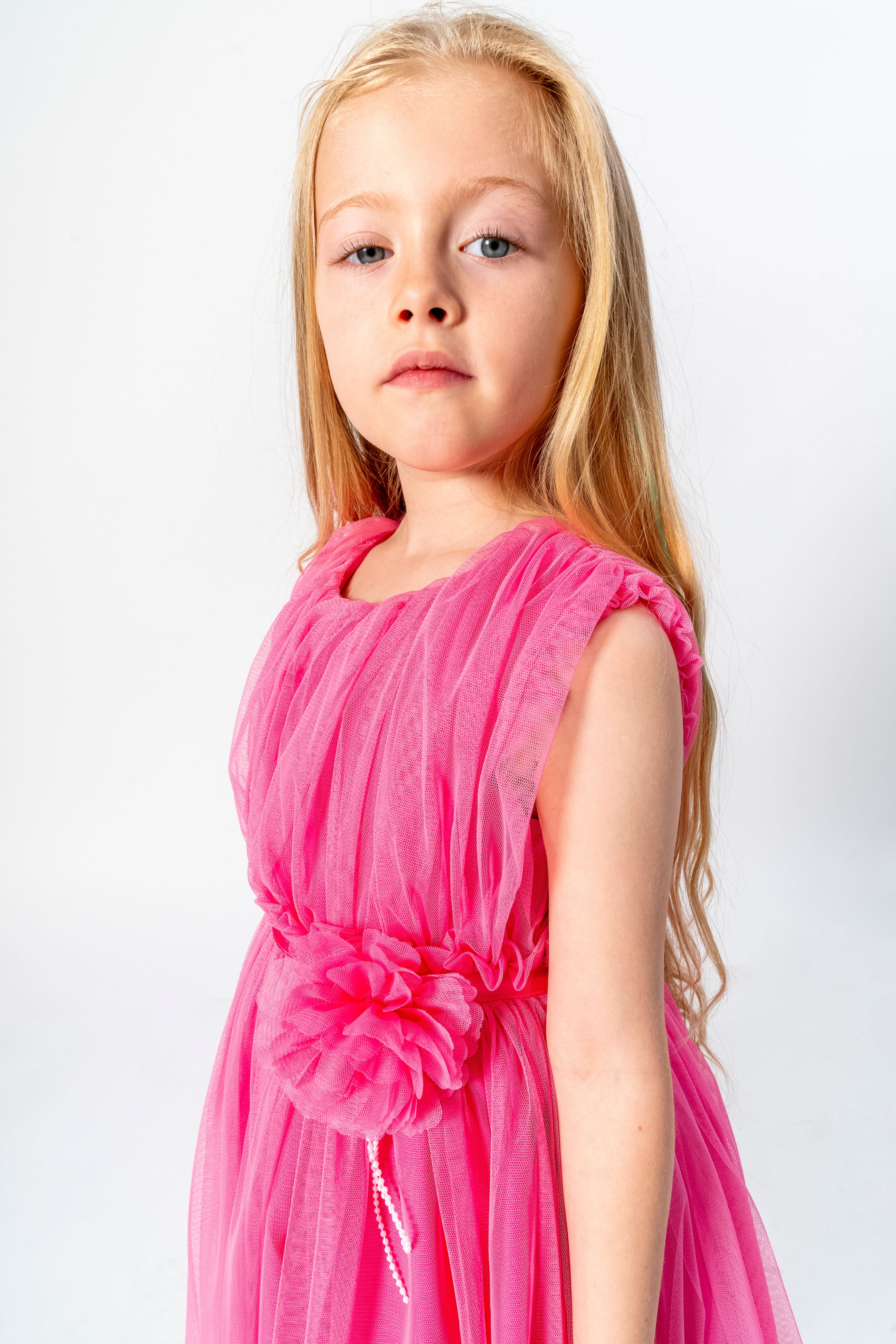 Abito Fucsia Bambina Romantico Fiore