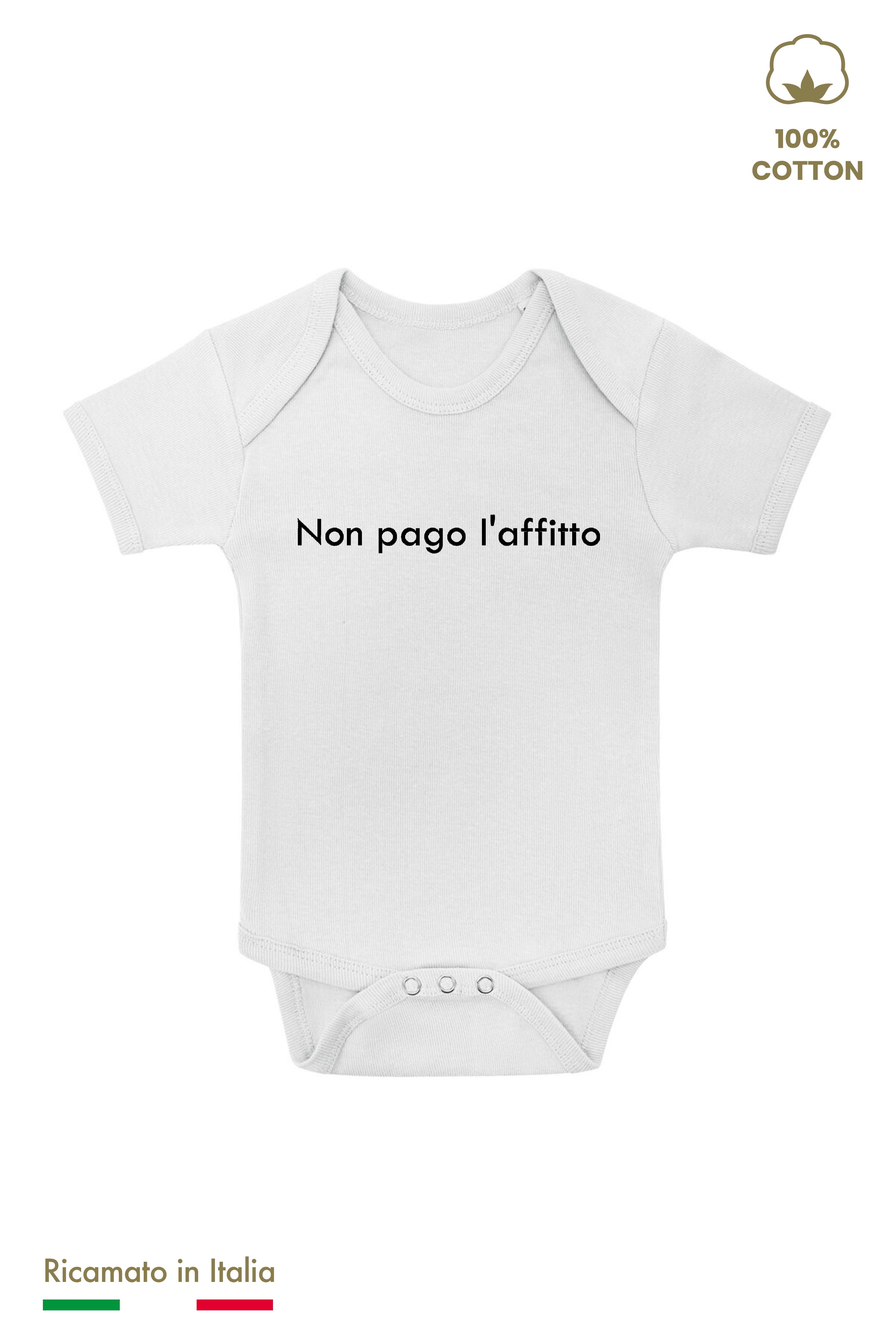 Body Ricamato "Non pago l'affitto"