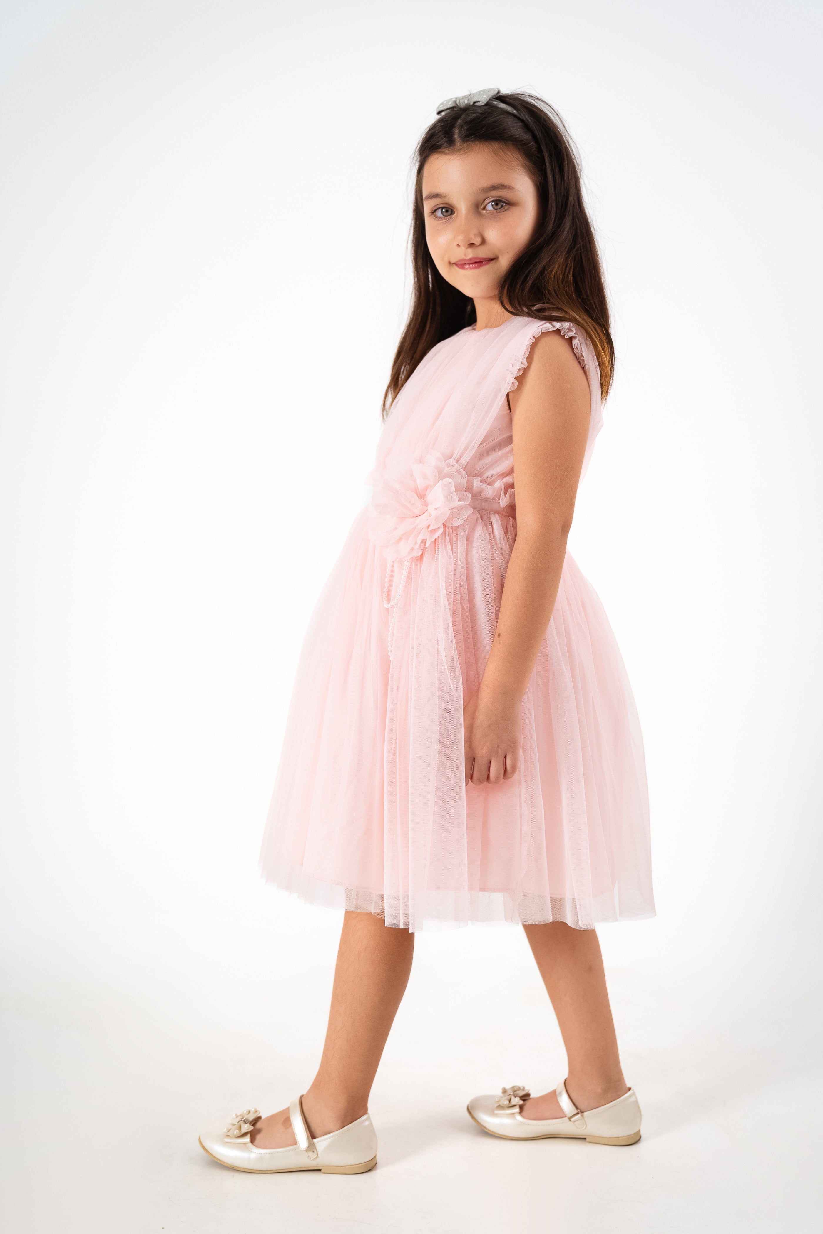 Abito Rosa Bambina Romantico Fiore
