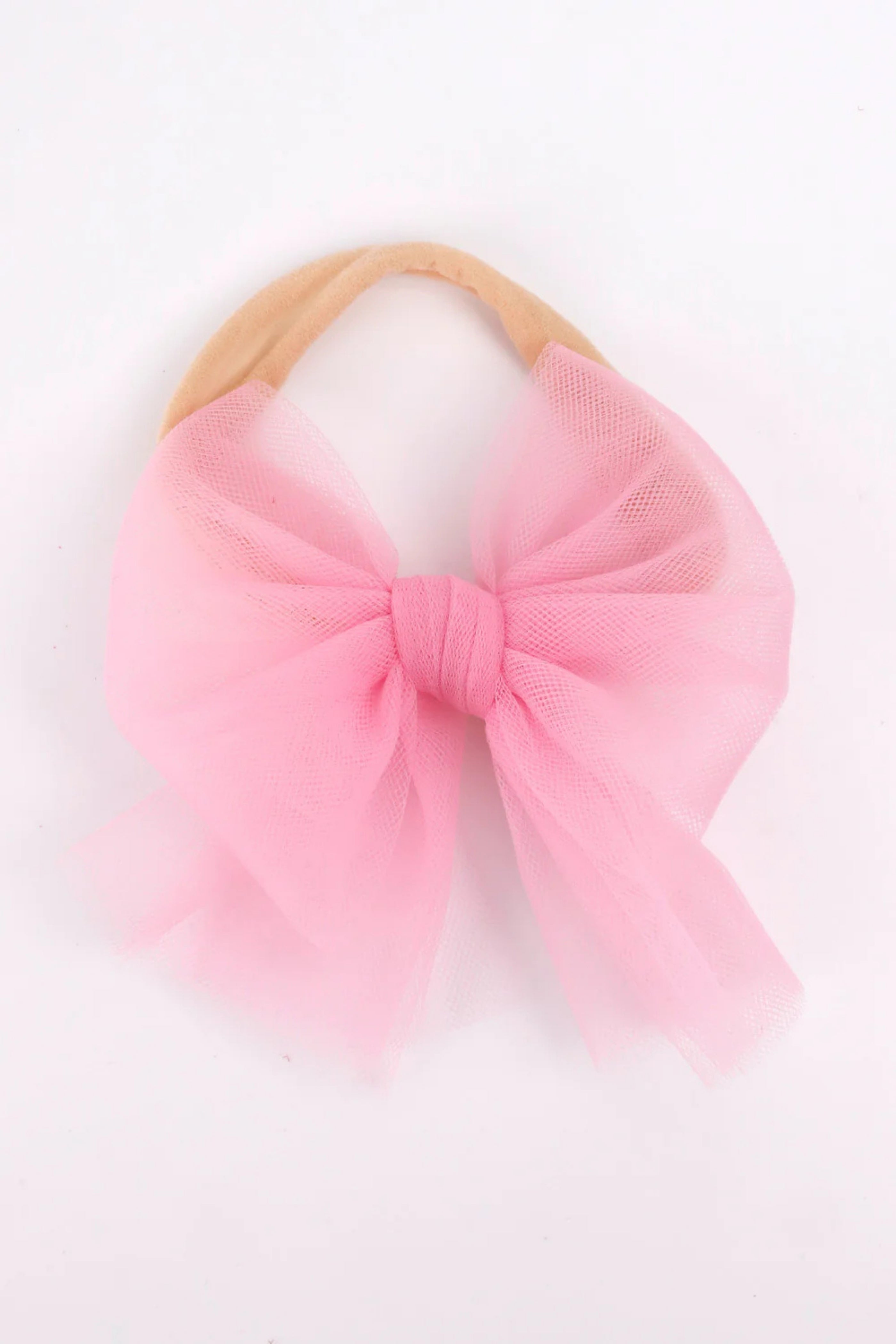 Fascia Neonata Fiocco Organza Rosa