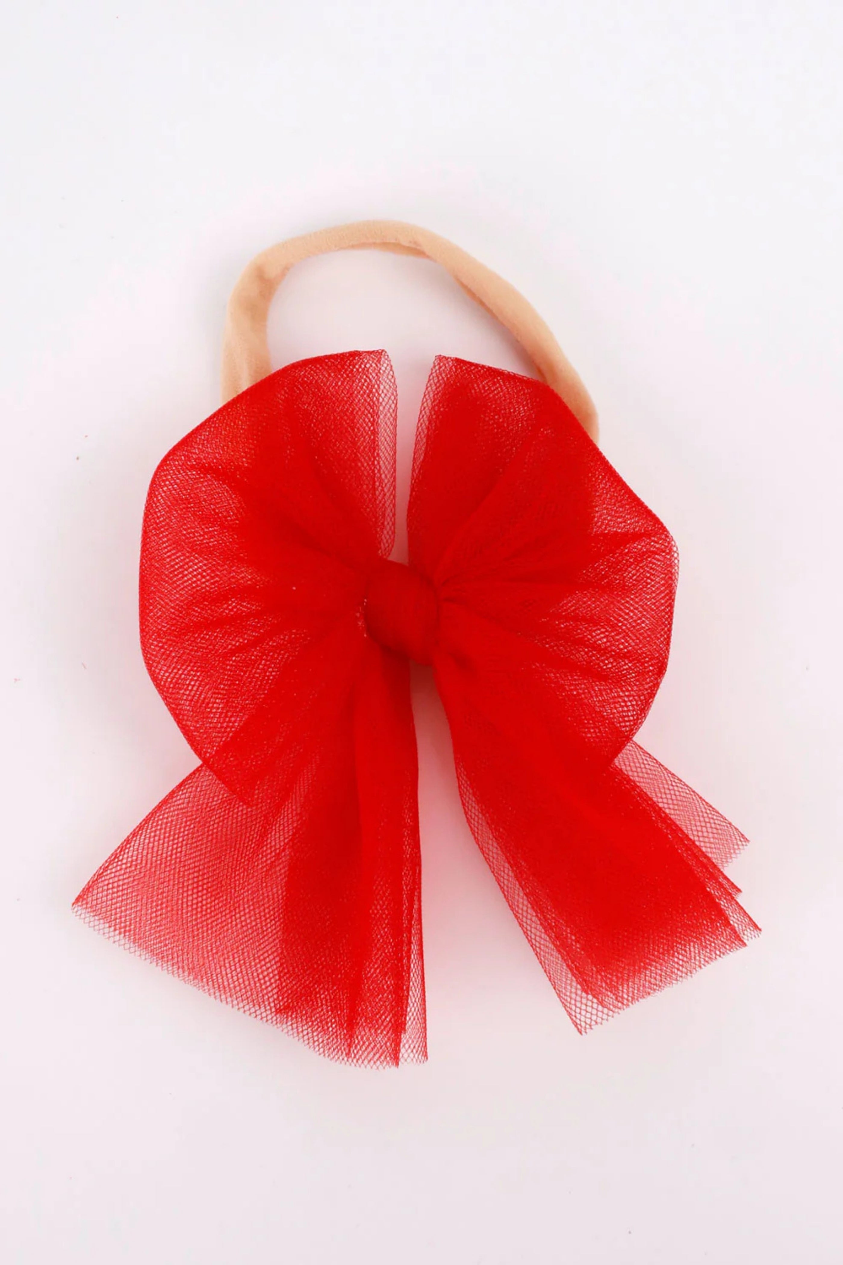 Fascia Neonata Fiocco Organza Rosso
