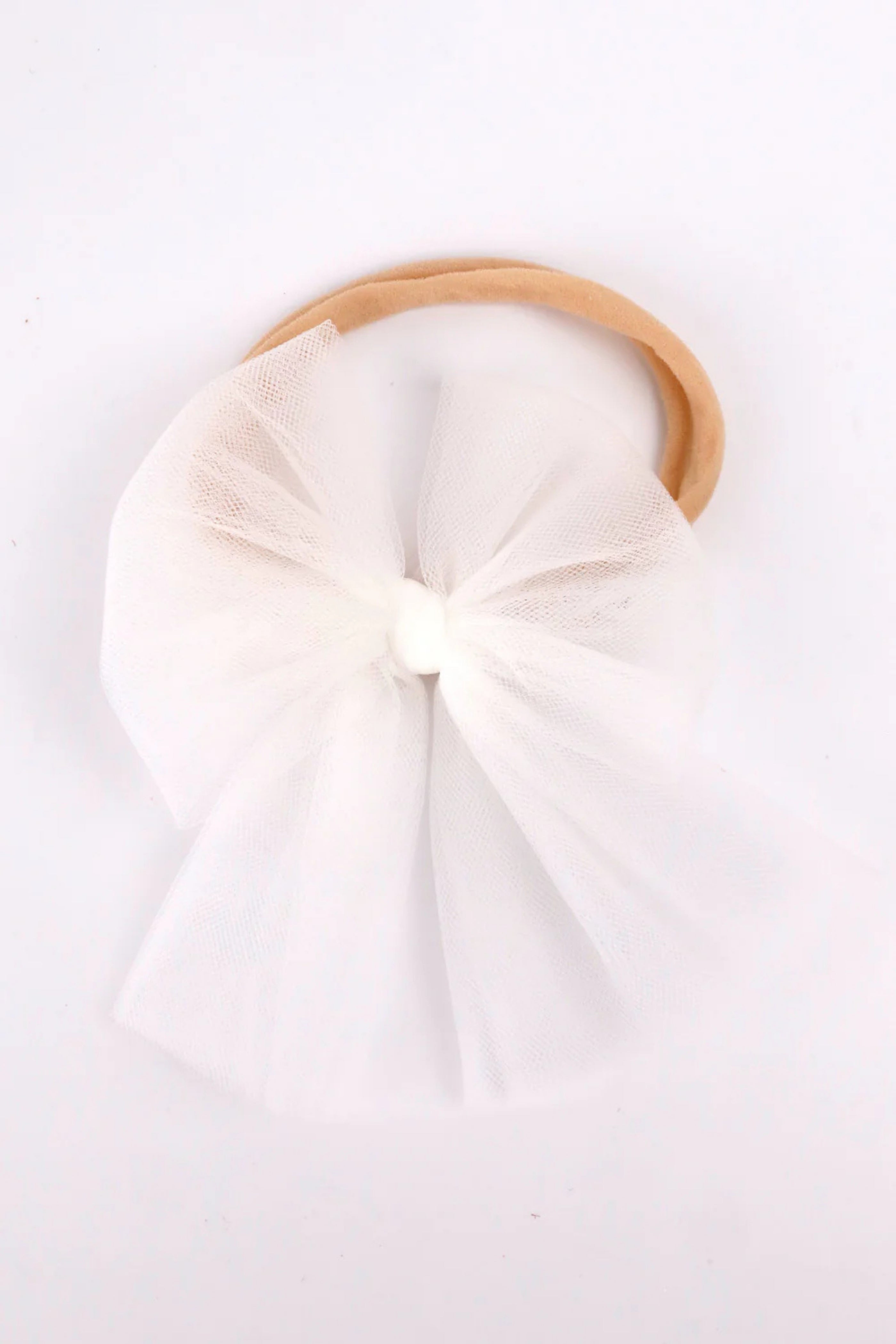 Fascia Neonata Fiocco Organza Bianco