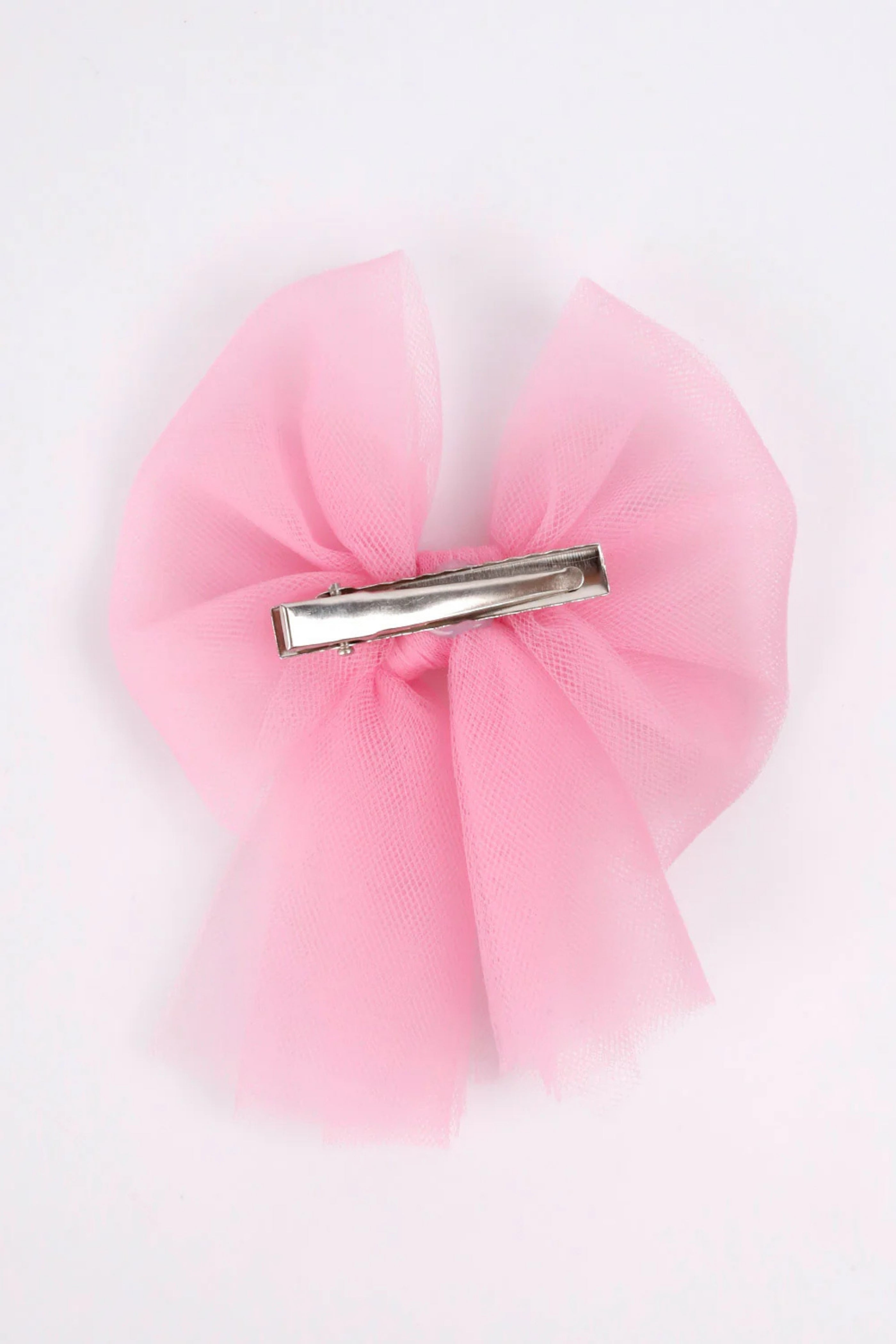Fermaglio Bambina Fiocco Organza Rosa