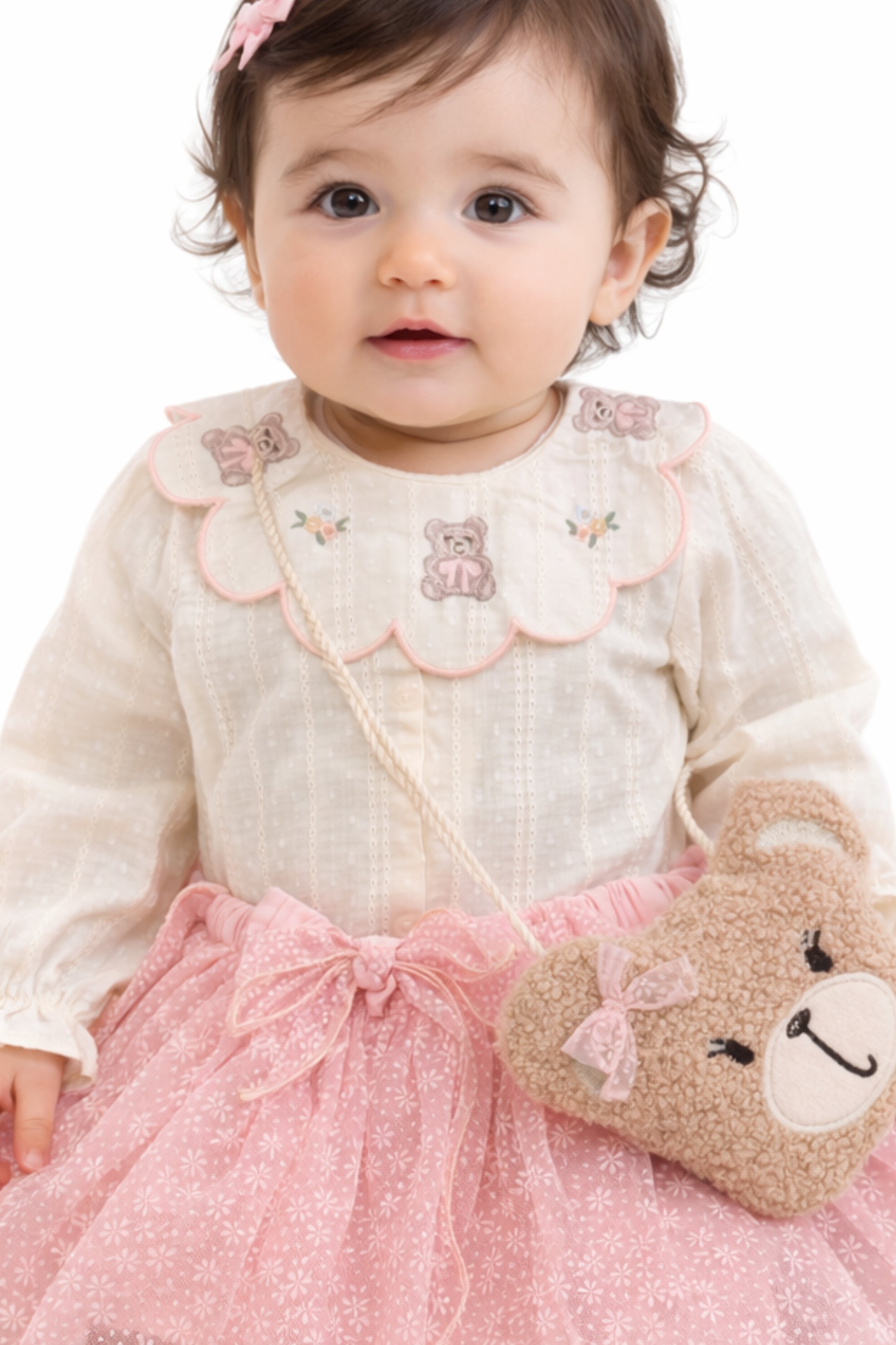 Tris Neonata Teddy Rosa