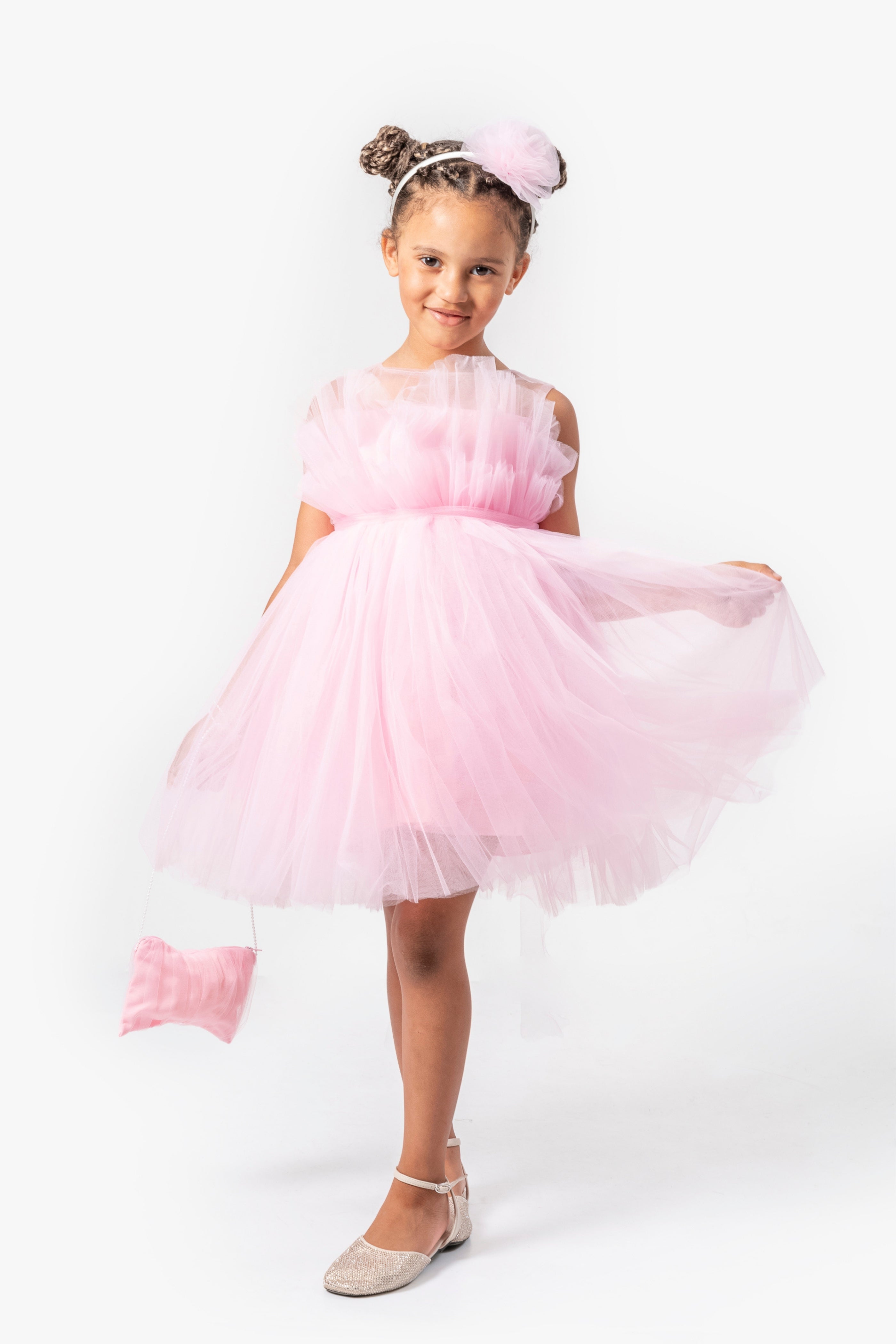 Abito Rosa Bambina Tulle Balloon