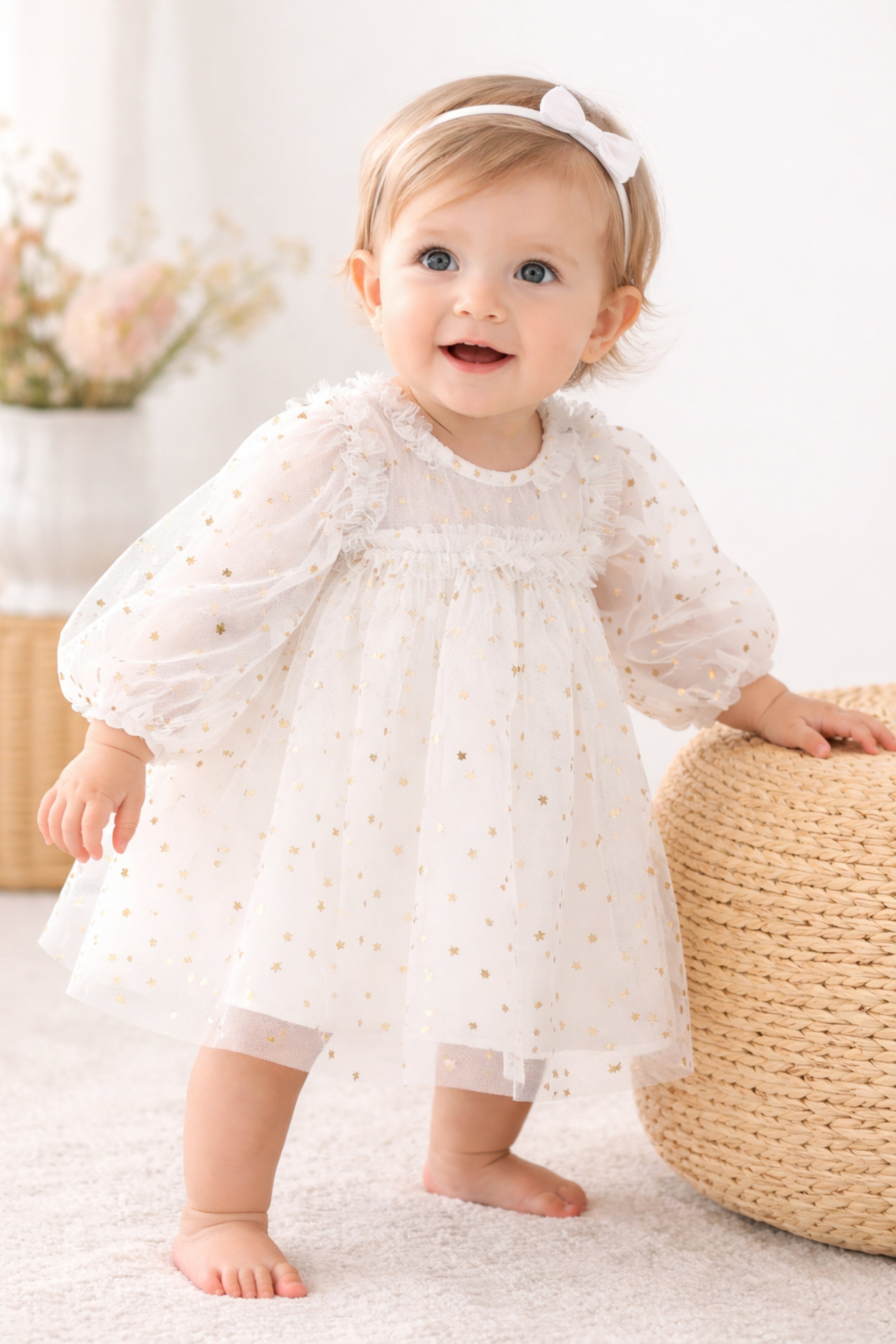 Abito Neonata Star Bianco