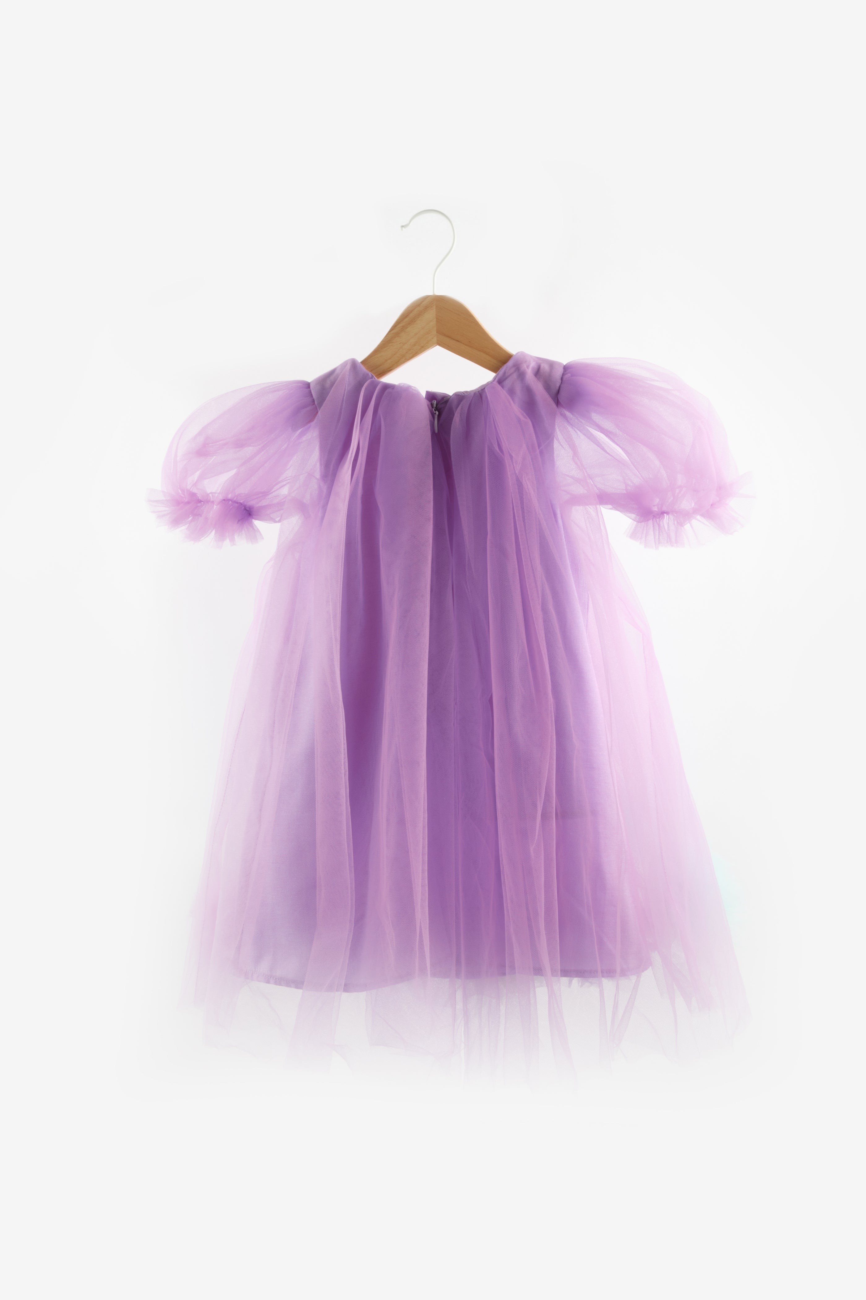Abito Glicine Bambina Tulle Pom Pom