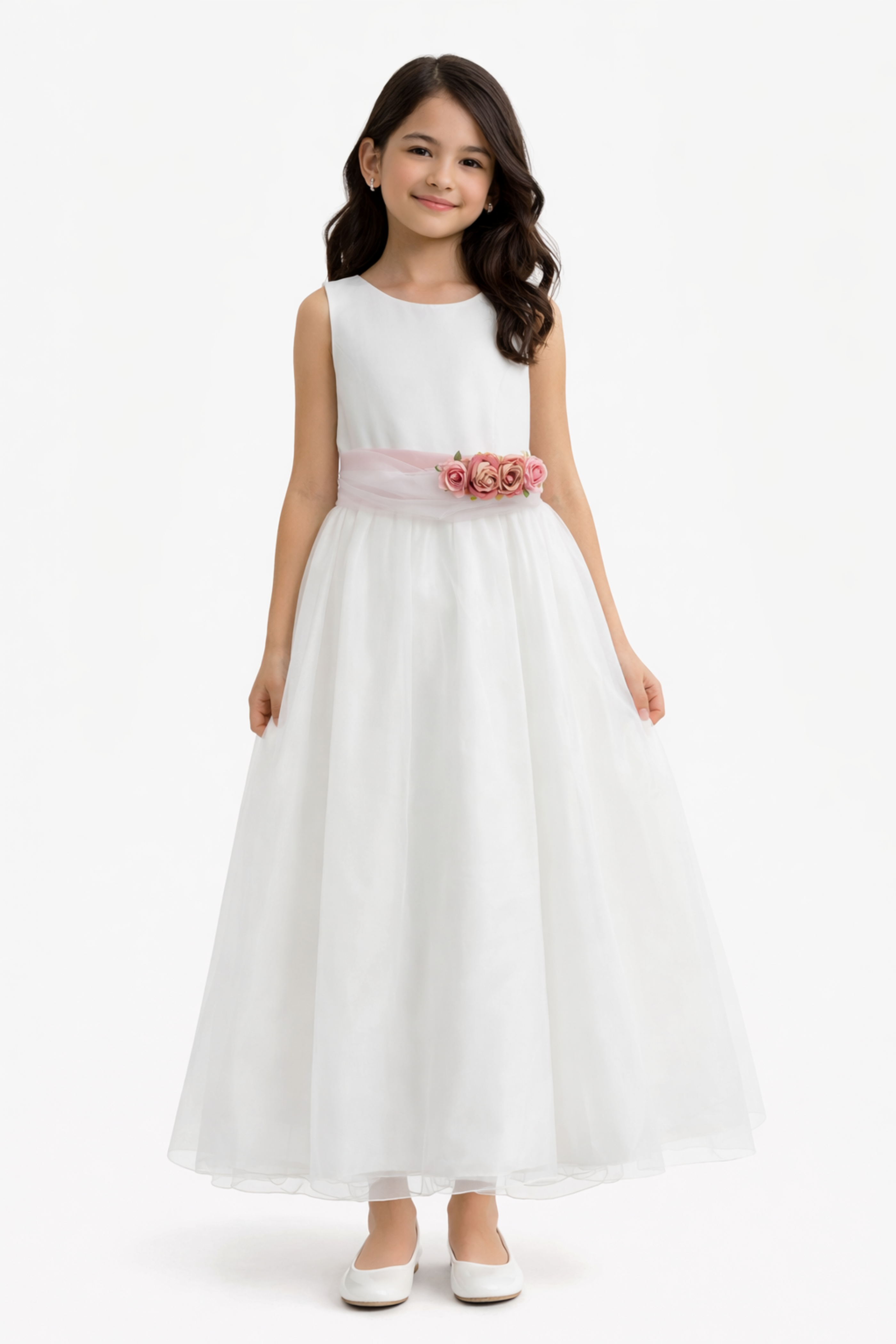 Abito Bambina Comunione Lungo Rose