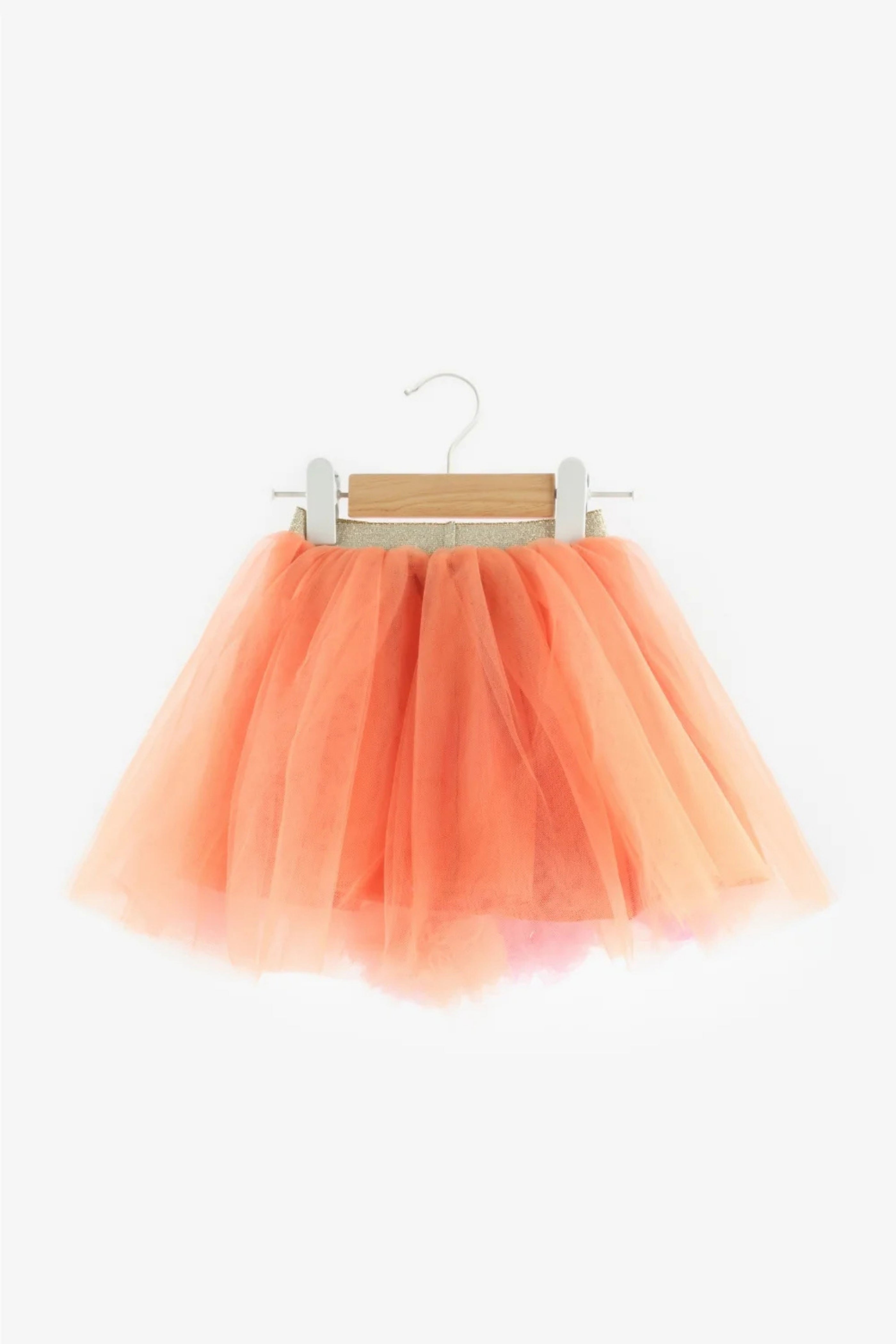 Gonna Bambina Pom Pom Tulle Arancio