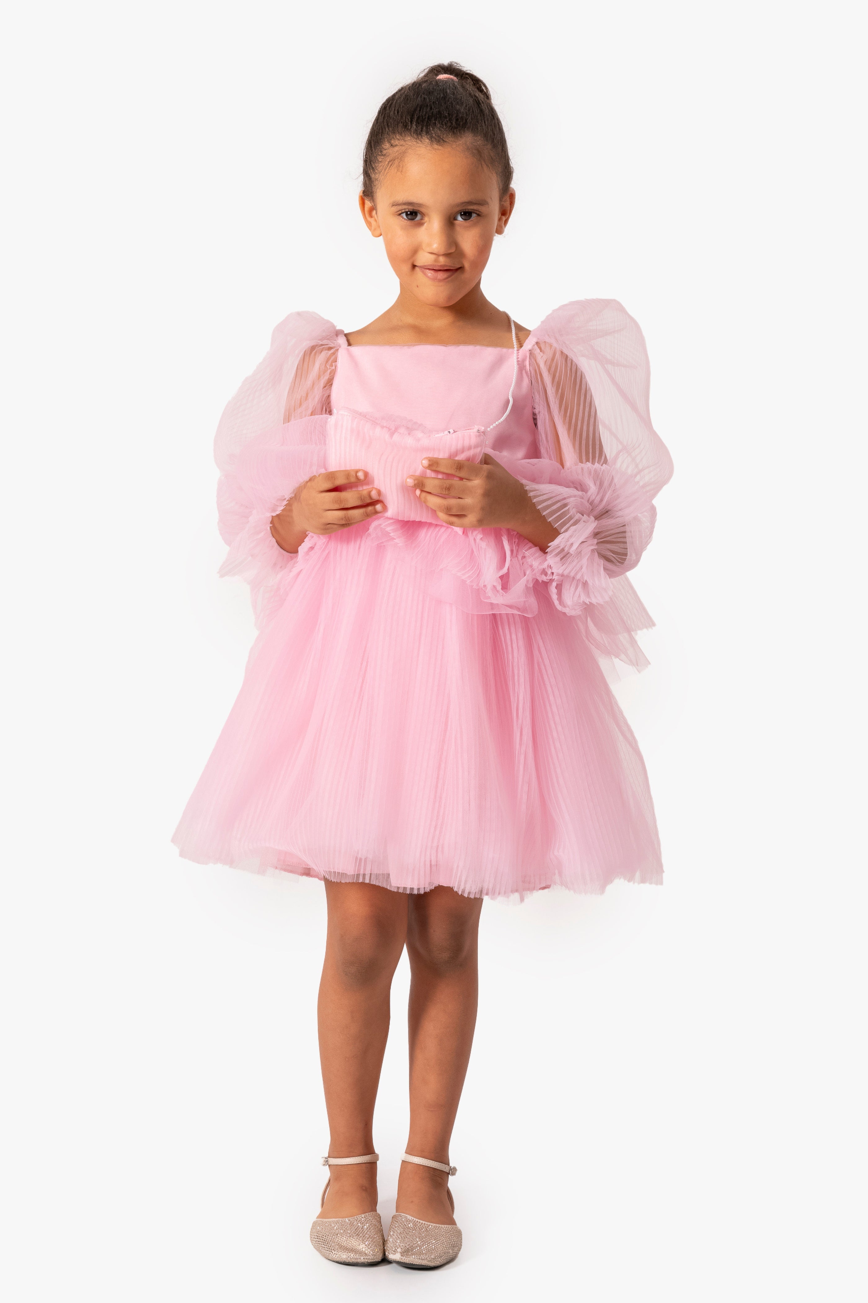 Abito Rosa Bambina Sbuffo