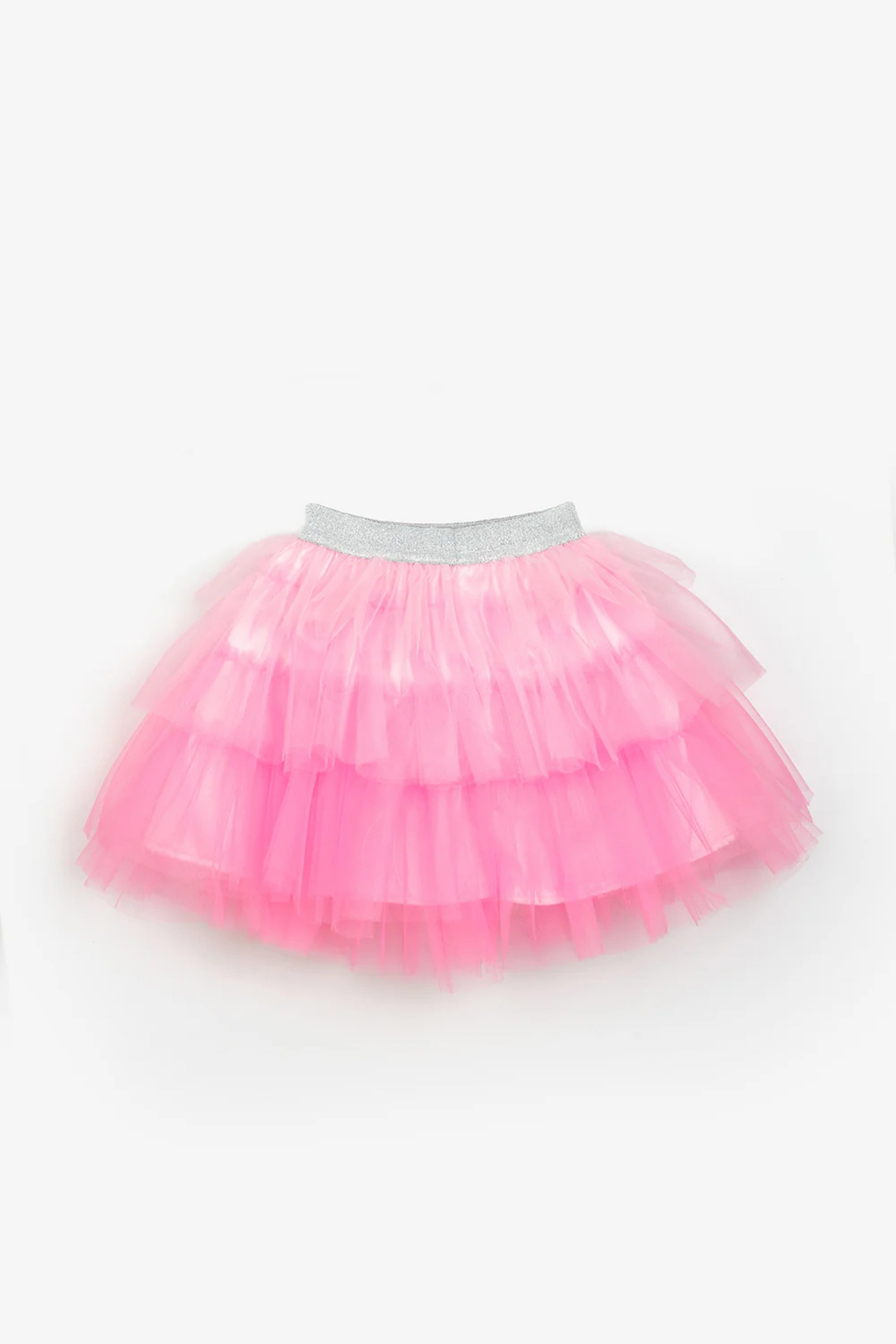 Gonna Bambina Balze Tulle Rosa