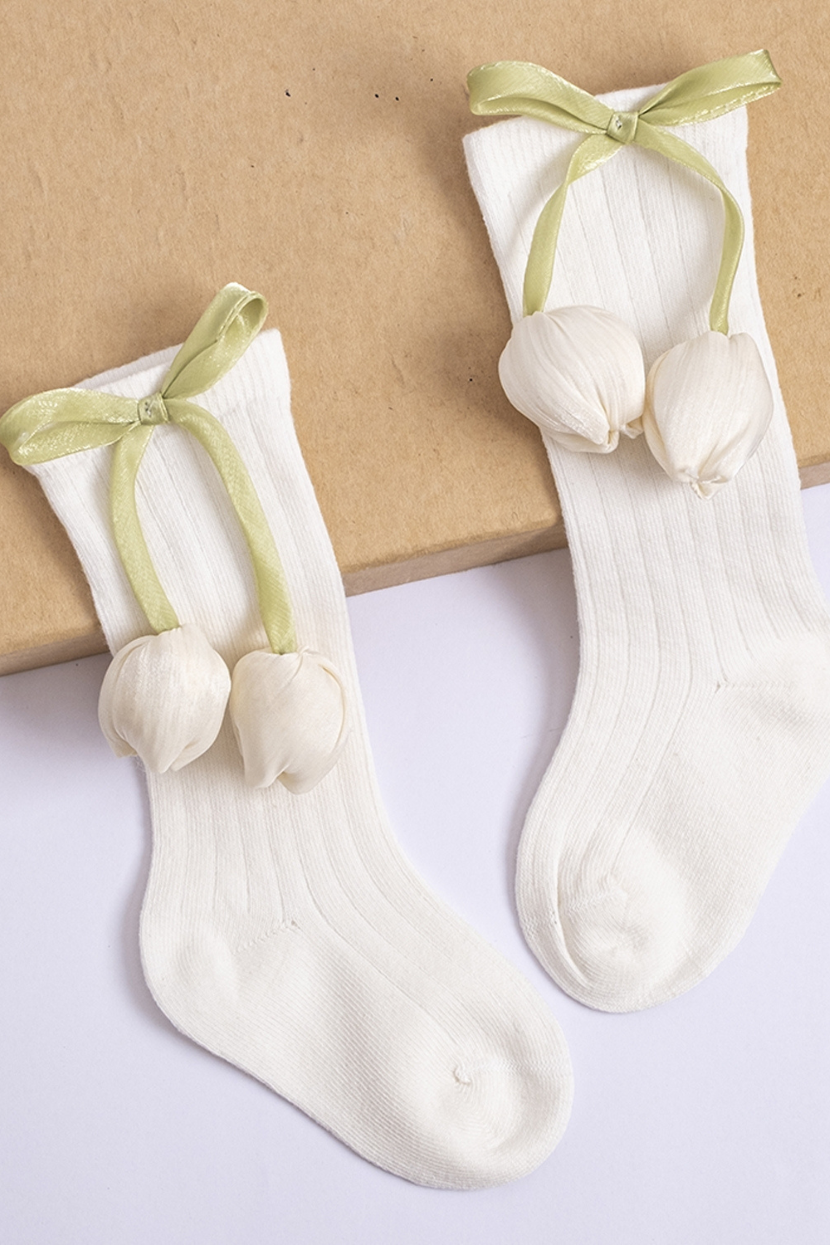 Calzini Alti Neonata Tulipani