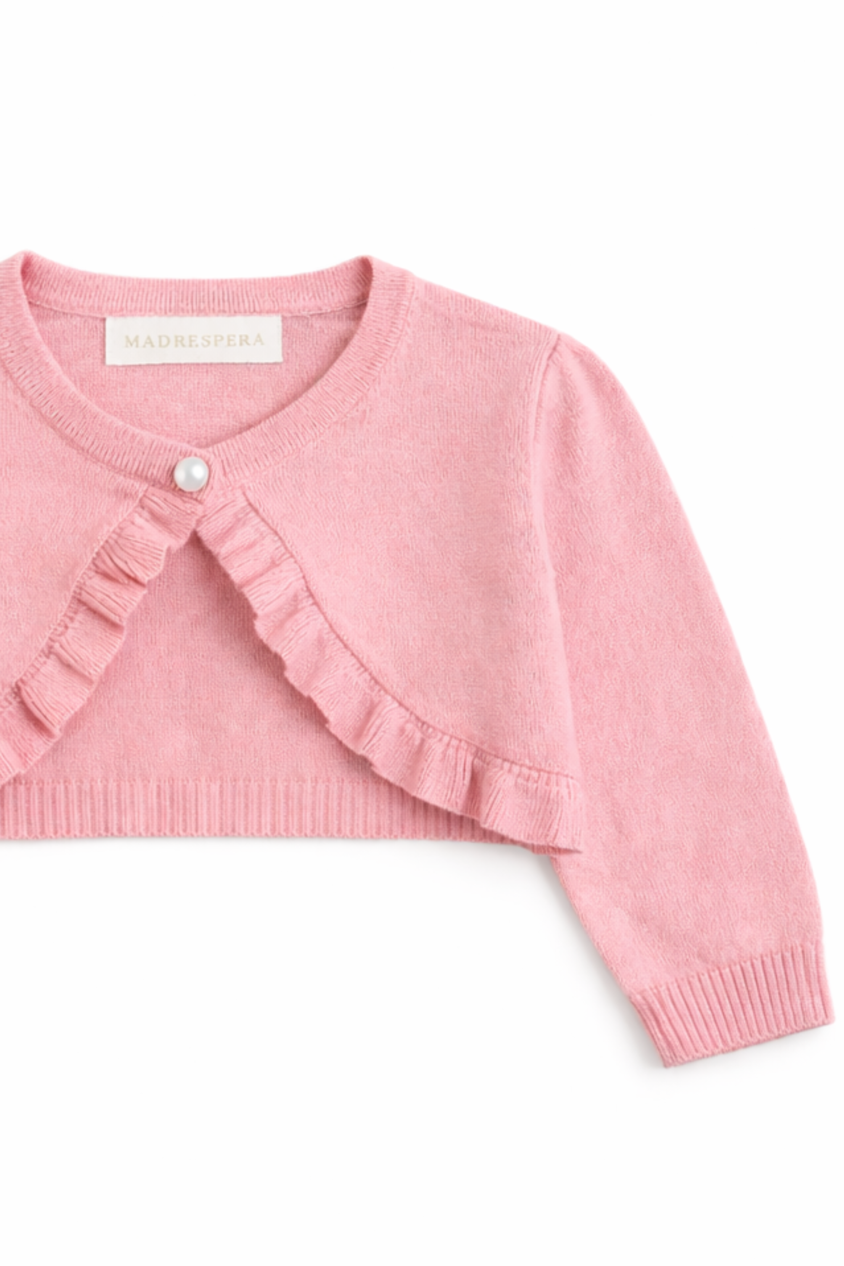 Cardigan Neonata e Bambina 100% Cotone Rouche Rosa