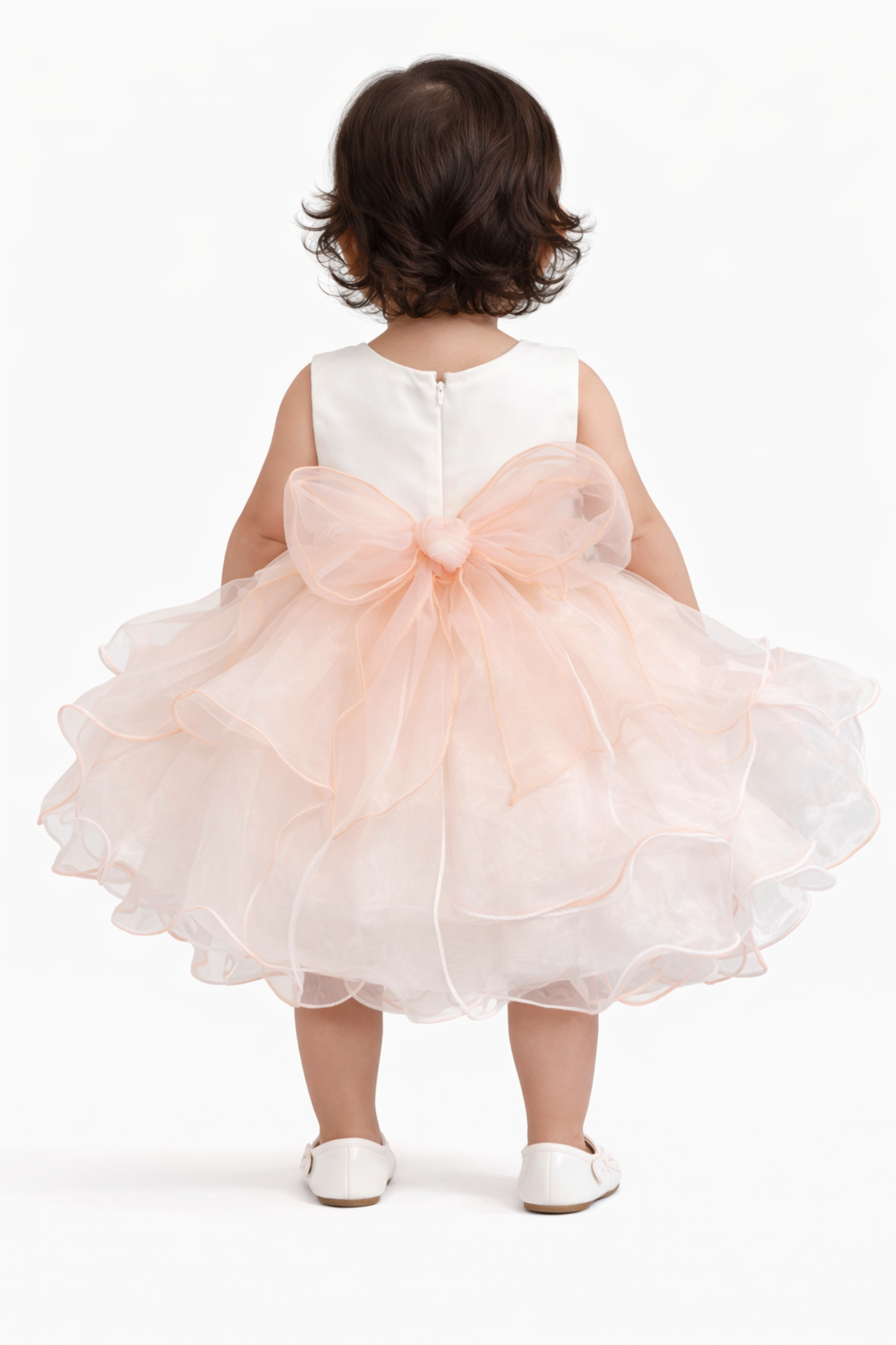 Abito Battesimo Neonata Rosa Balze