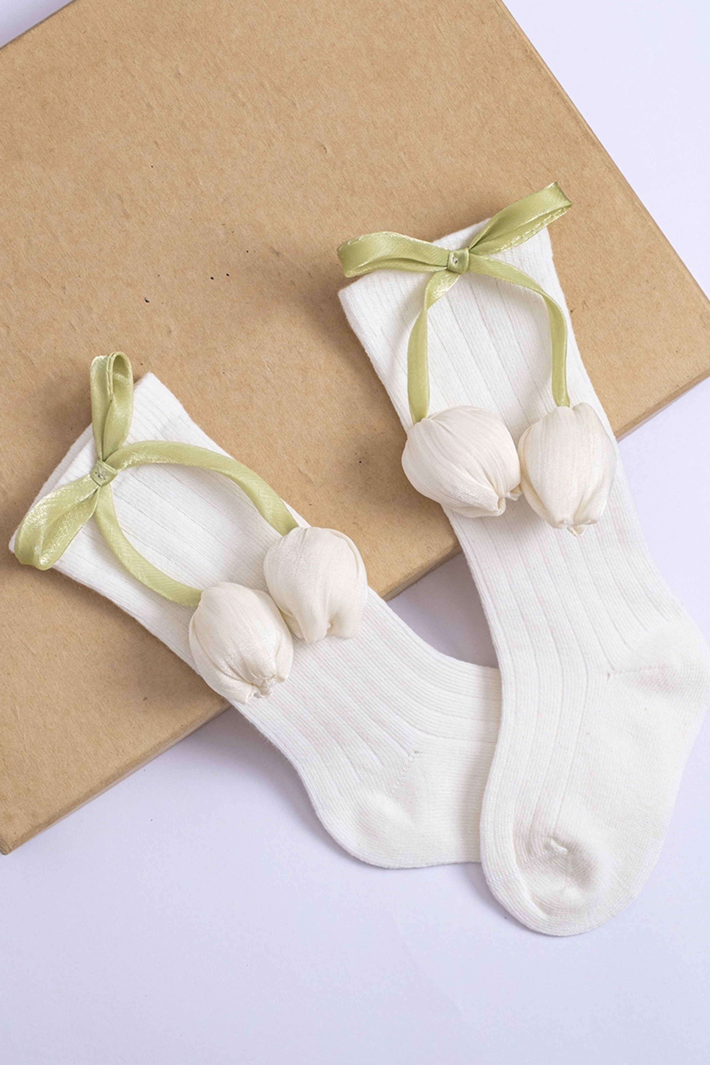 Calzini Alti Neonata Tulipani