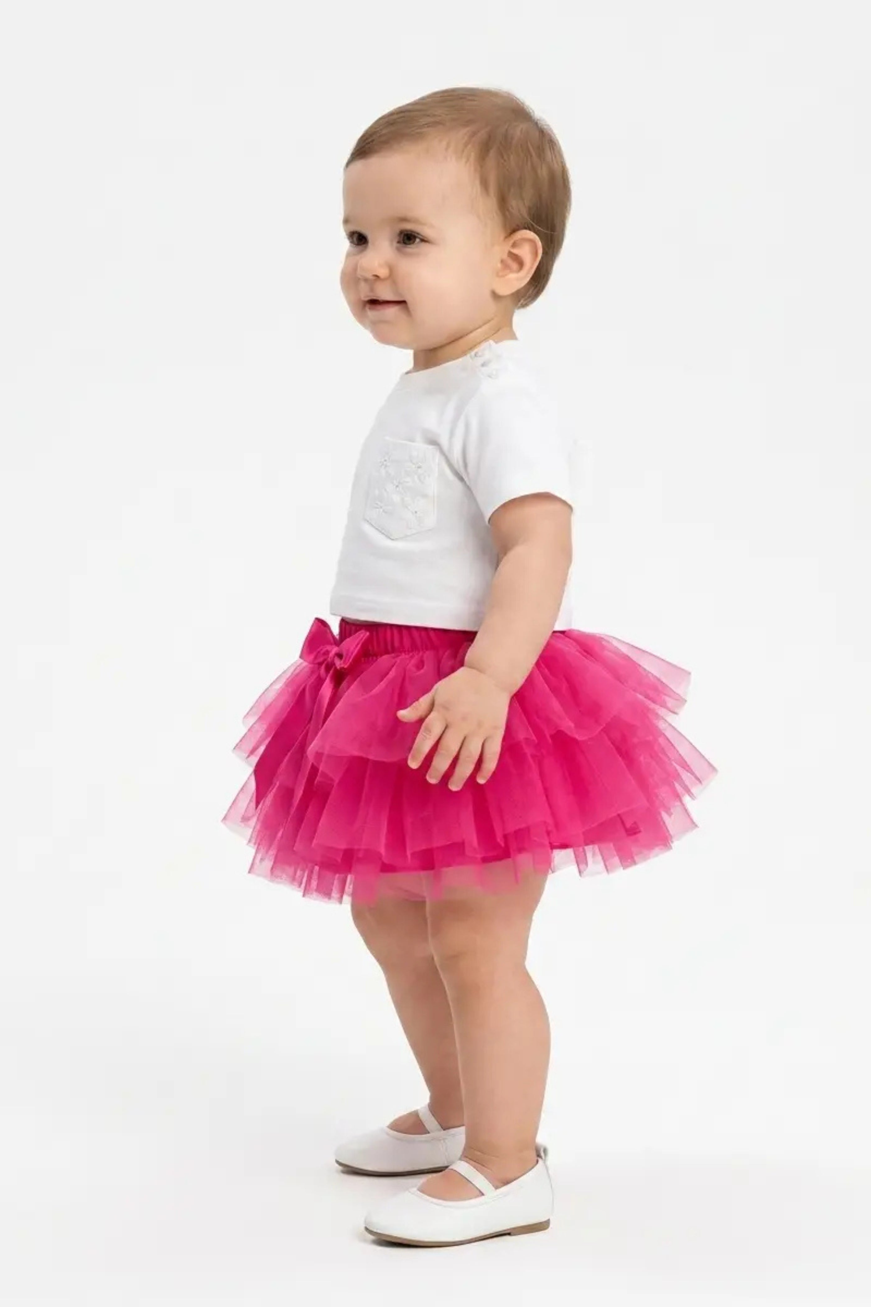 Gonna Neonata Tulle Fucsia