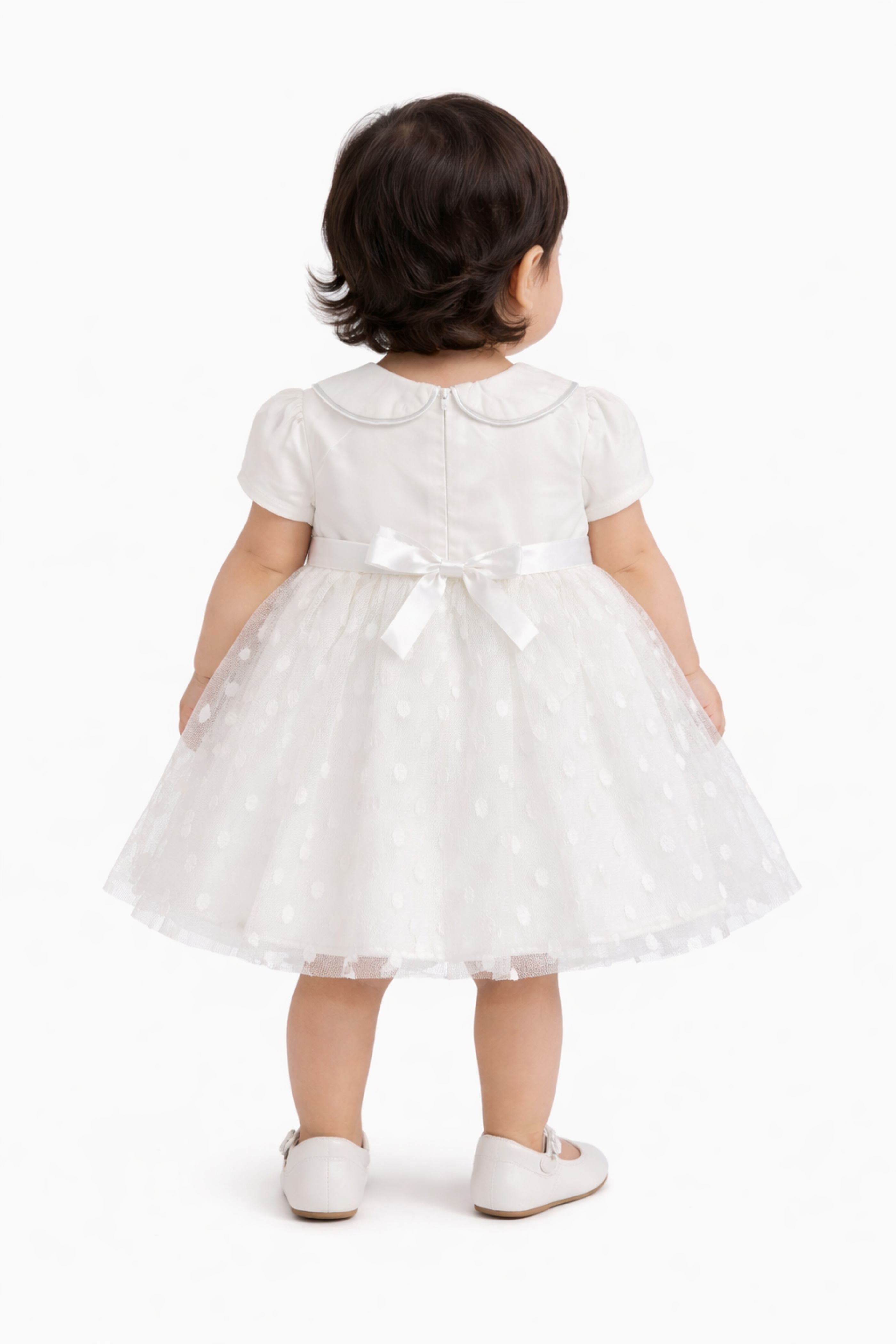 Abito Neonata Parigi Pois Bianco