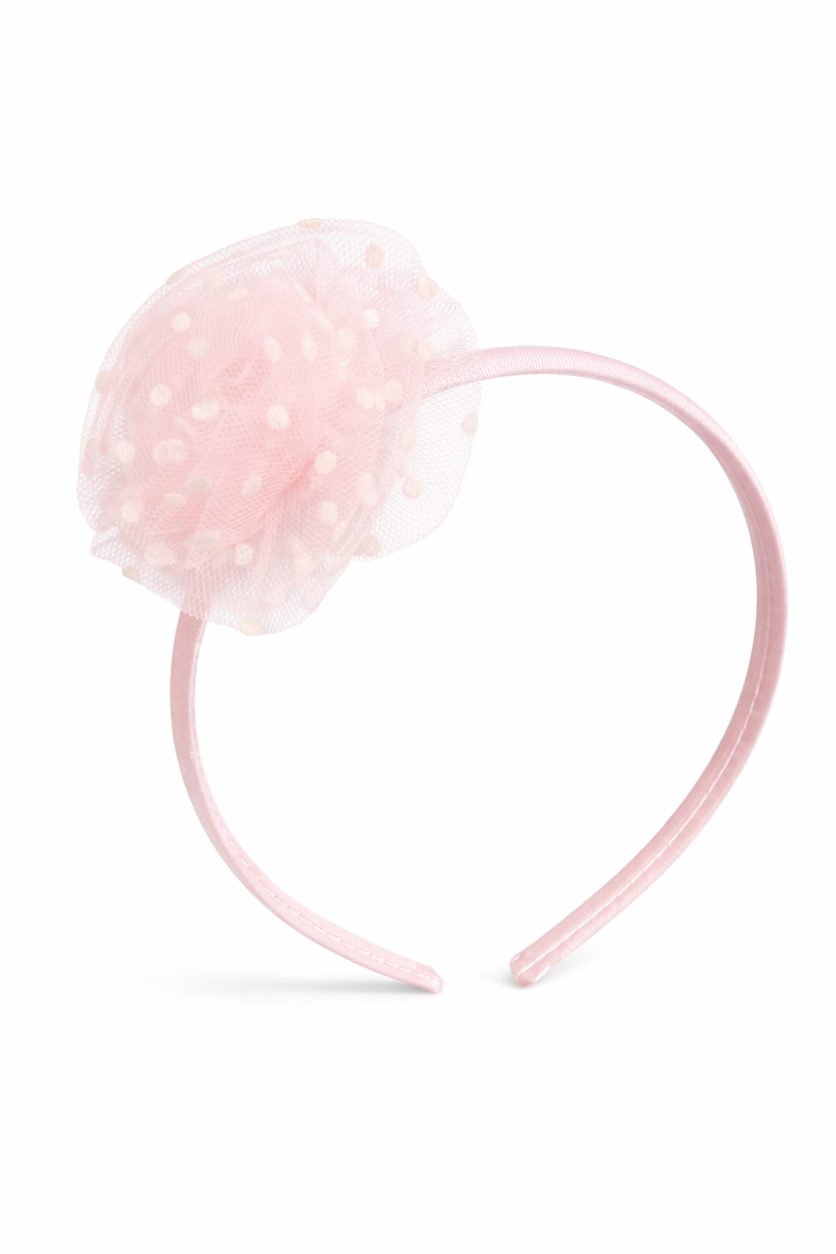 Cerchietto Neonata Fiore Pois Rosa