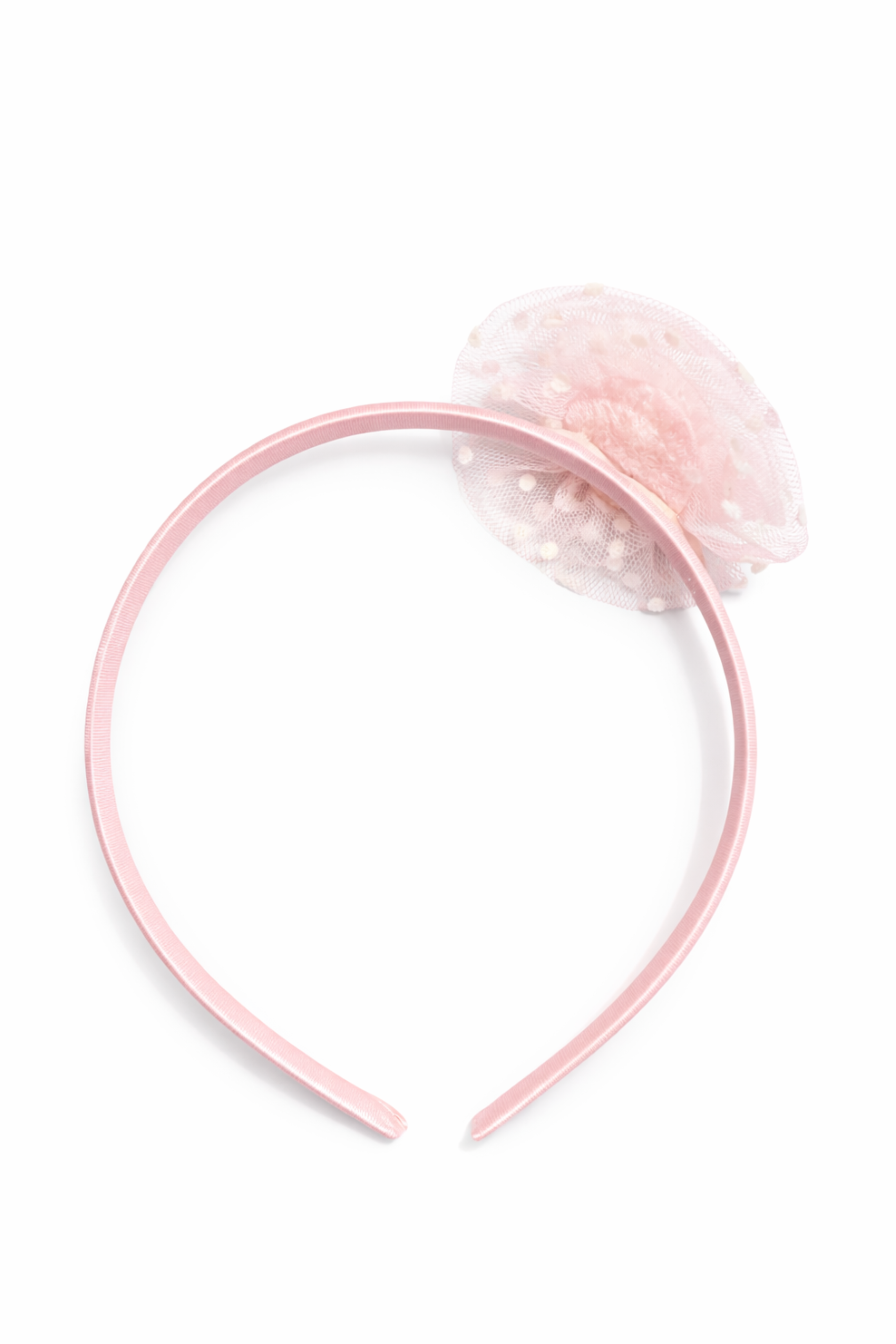 Cerchietto Neonata Fiore Pois Rosa