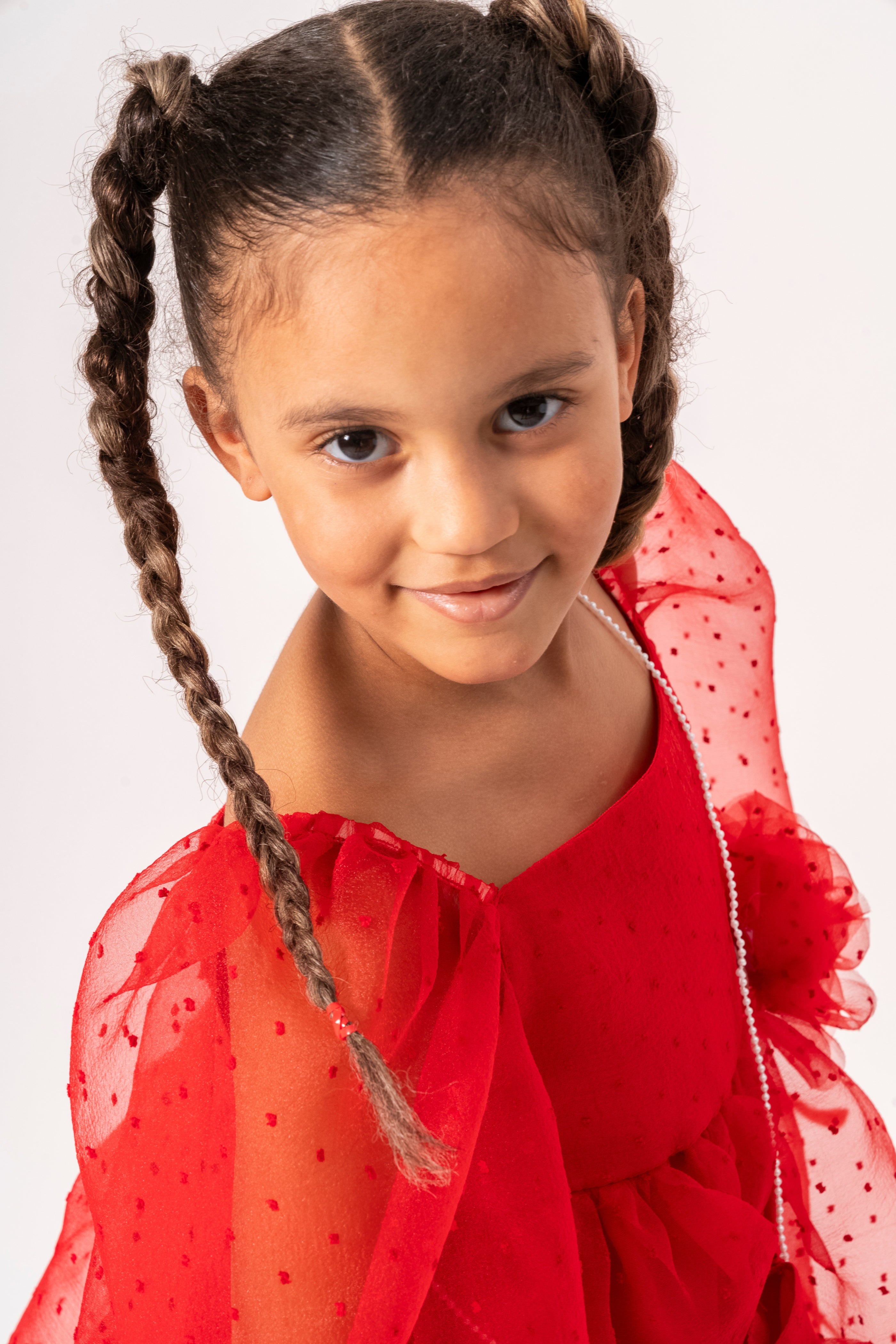 Abito Rosso Bambina Palloncino e Fiore