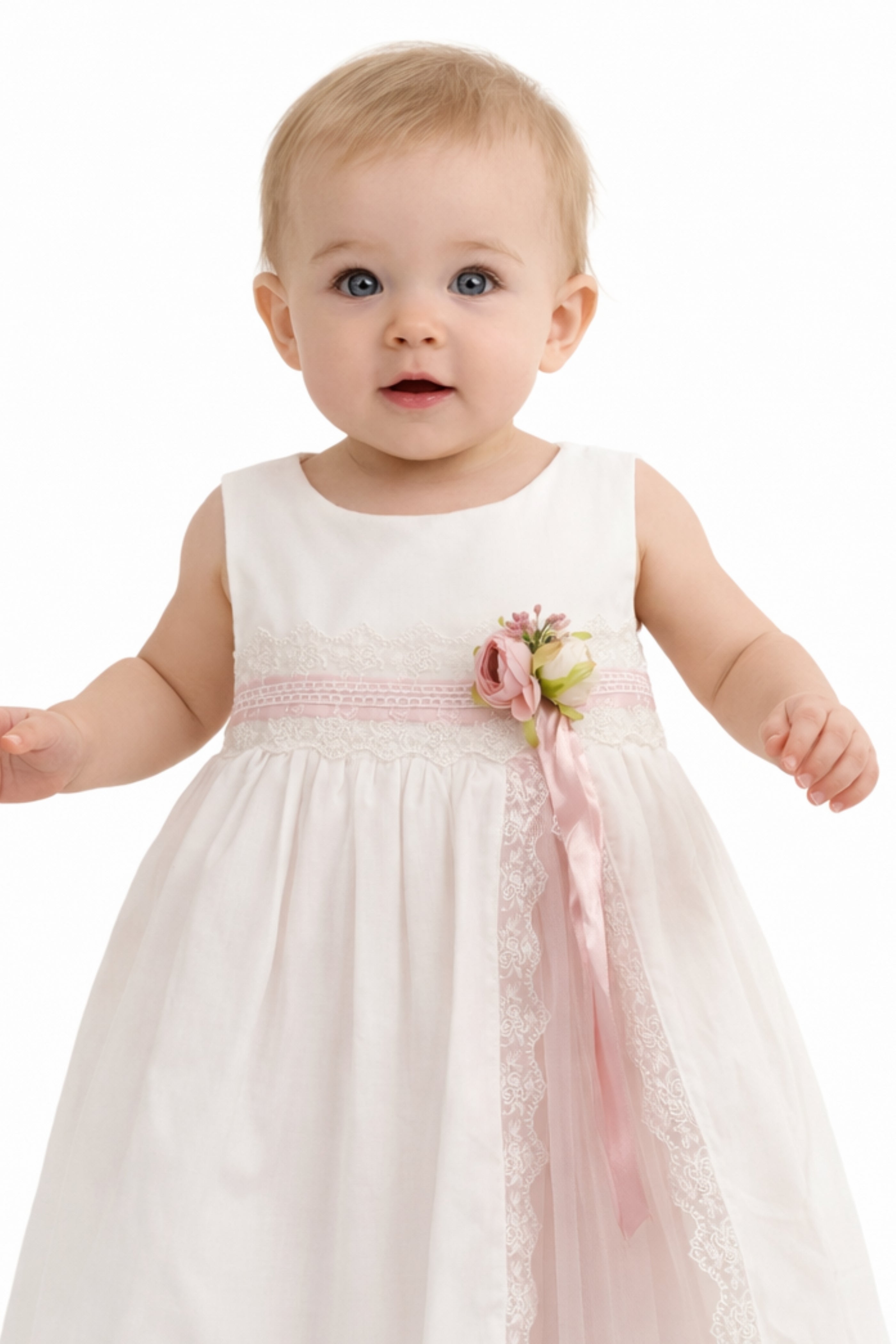 Abito Neonata e Bambina Tulle Bianco