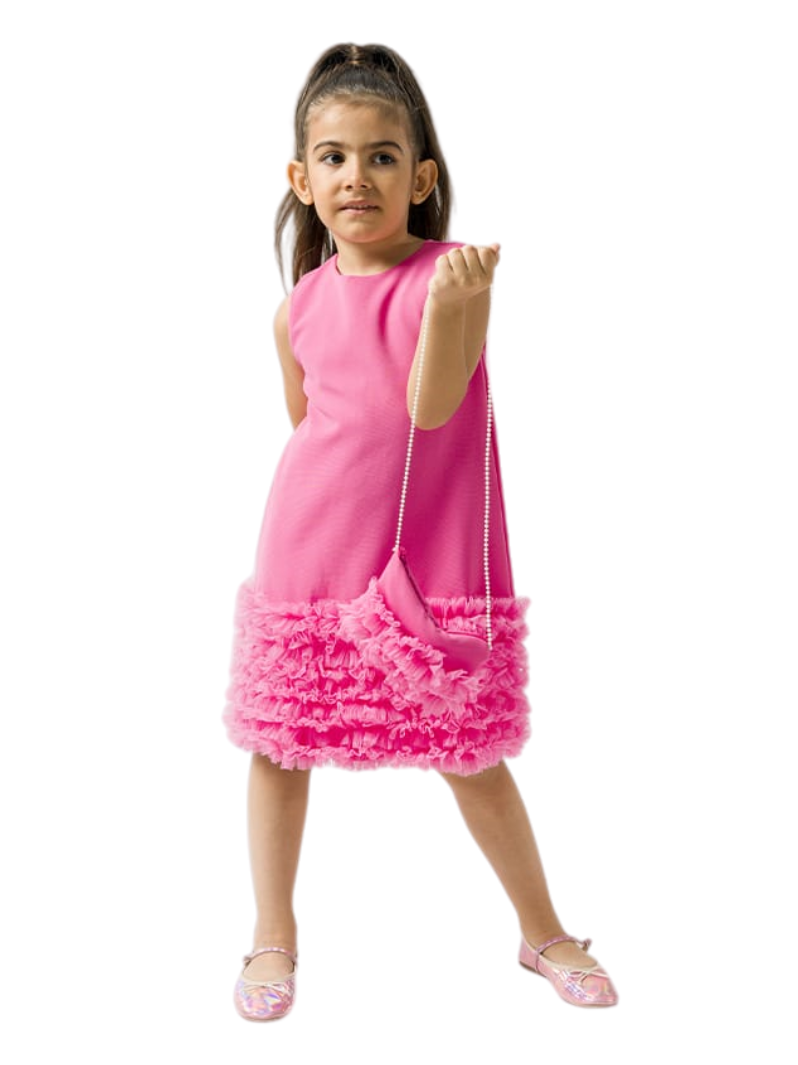 Abito Bambina Campana Chic '60 Fucsia