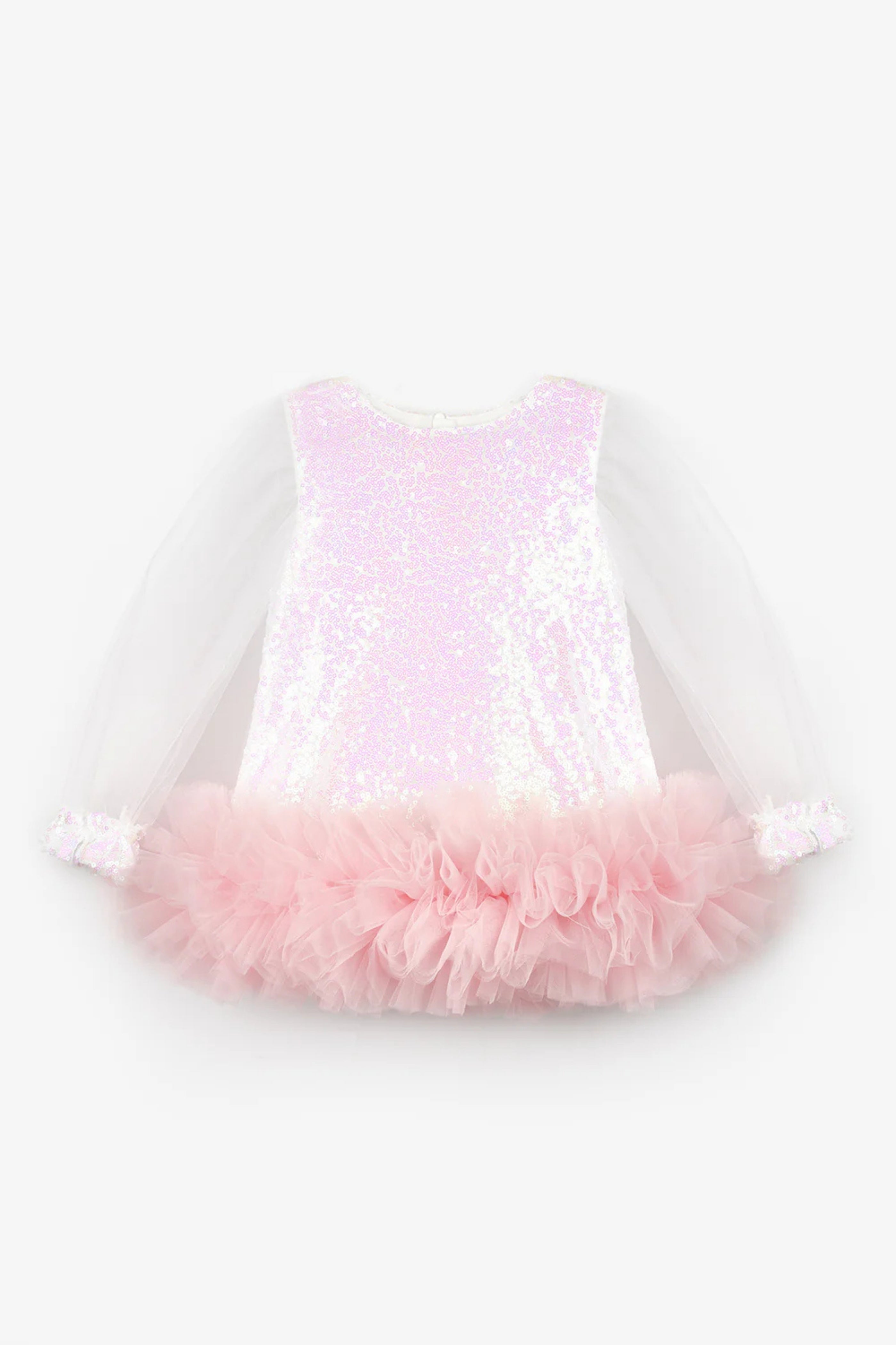 Abito Neonata Paillettes Bianco