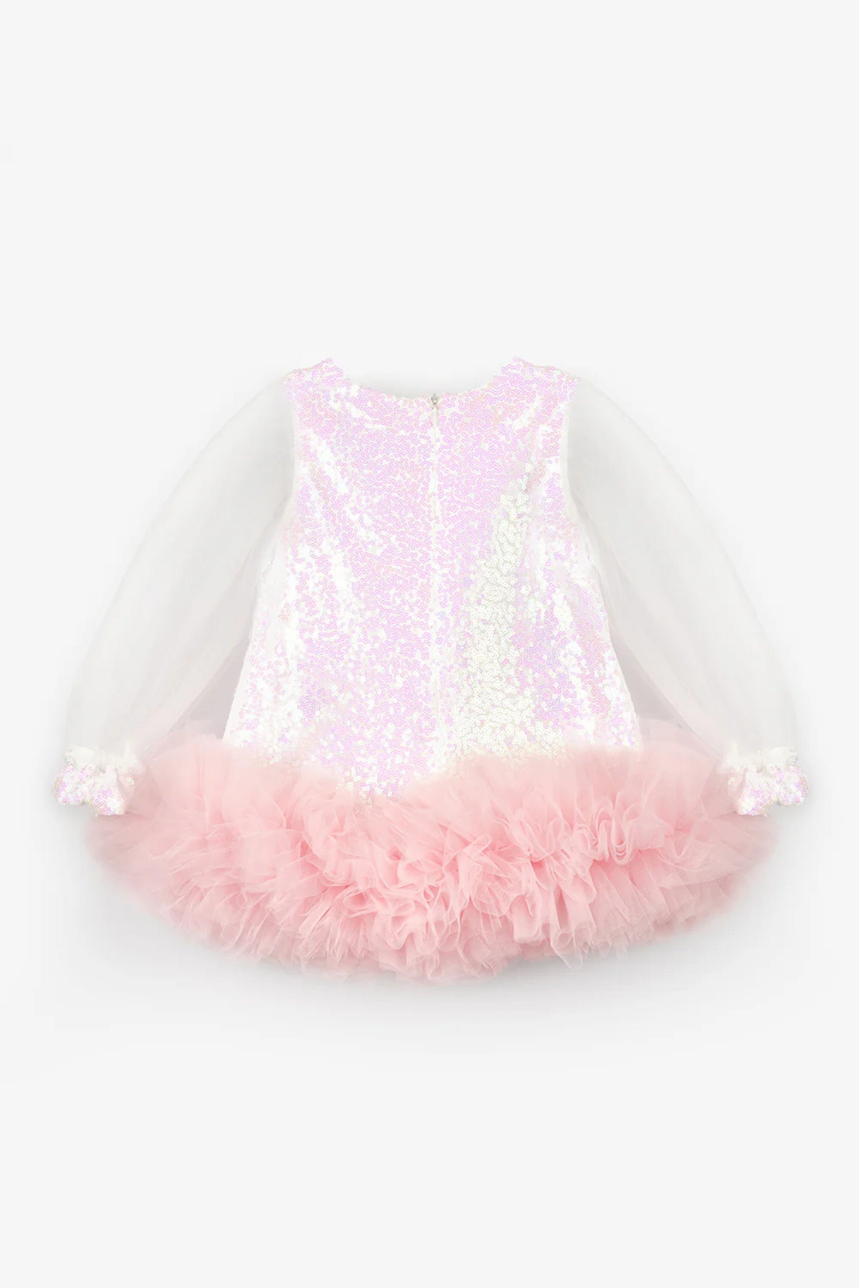 Abito Neonata Paillettes Bianco