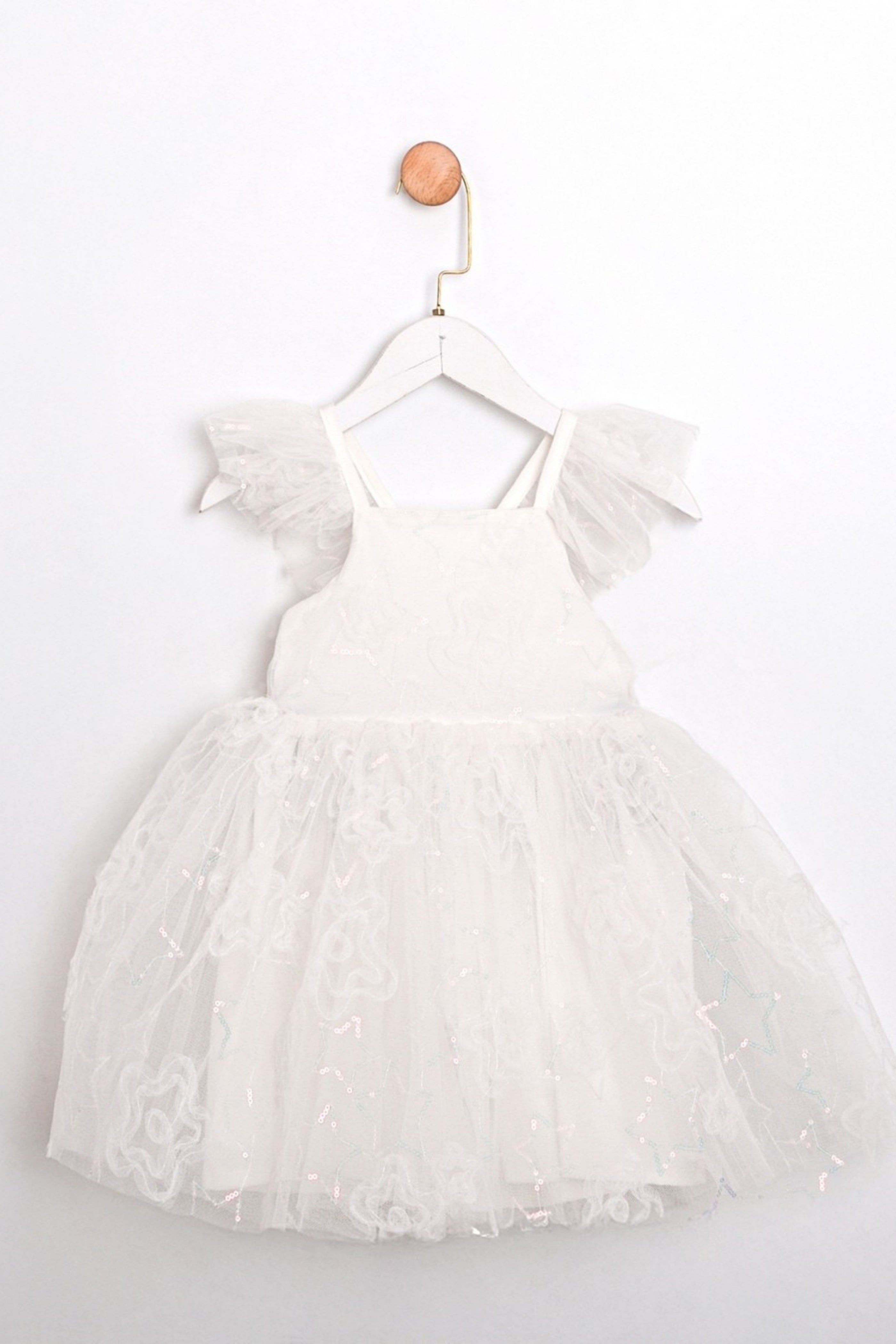 Abito Bambina Fatina Paillettes Bianco